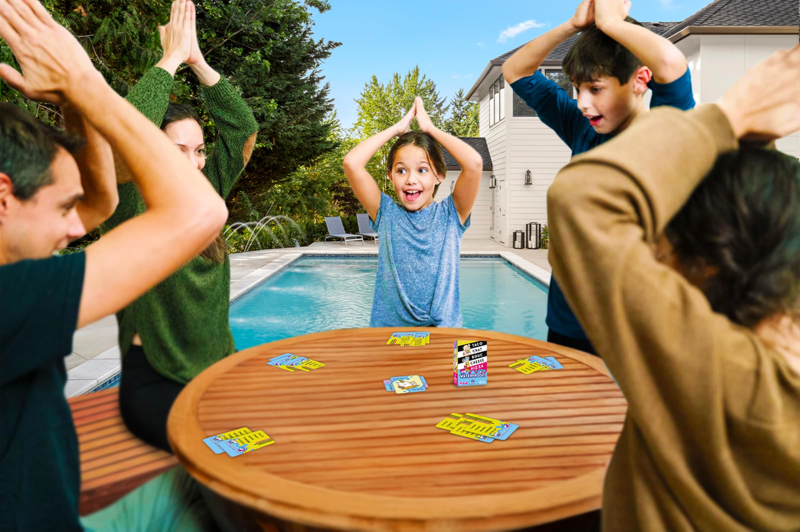blue orange Taco Cat Goat Cheese Pizza Waterproof Family Card Game | 64 Cards | Ages 8+ 8