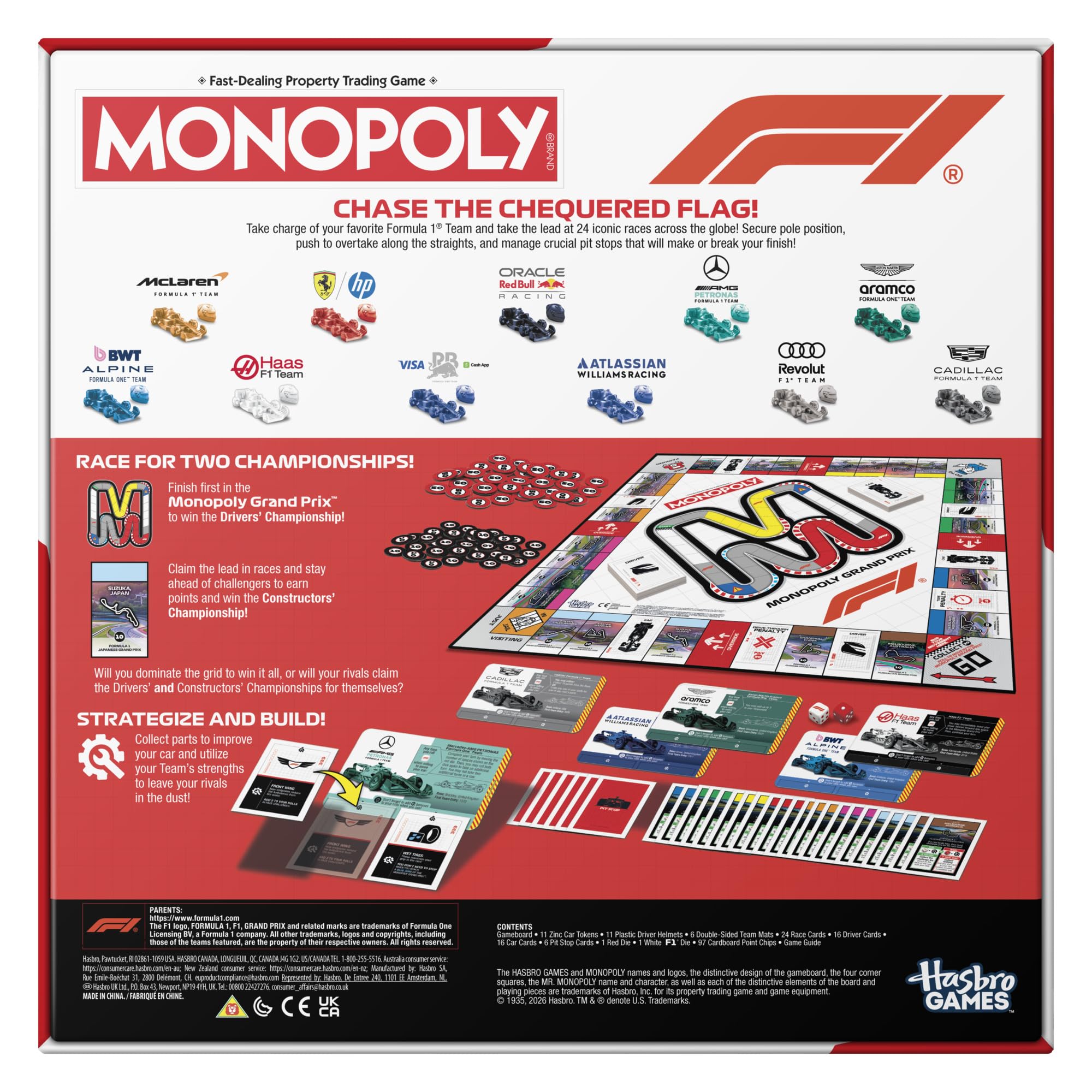 Monopoly F1 Edition Board Game | Officially Licensed FORMULA 1 Game | Ages 8+ | 2-6 Players