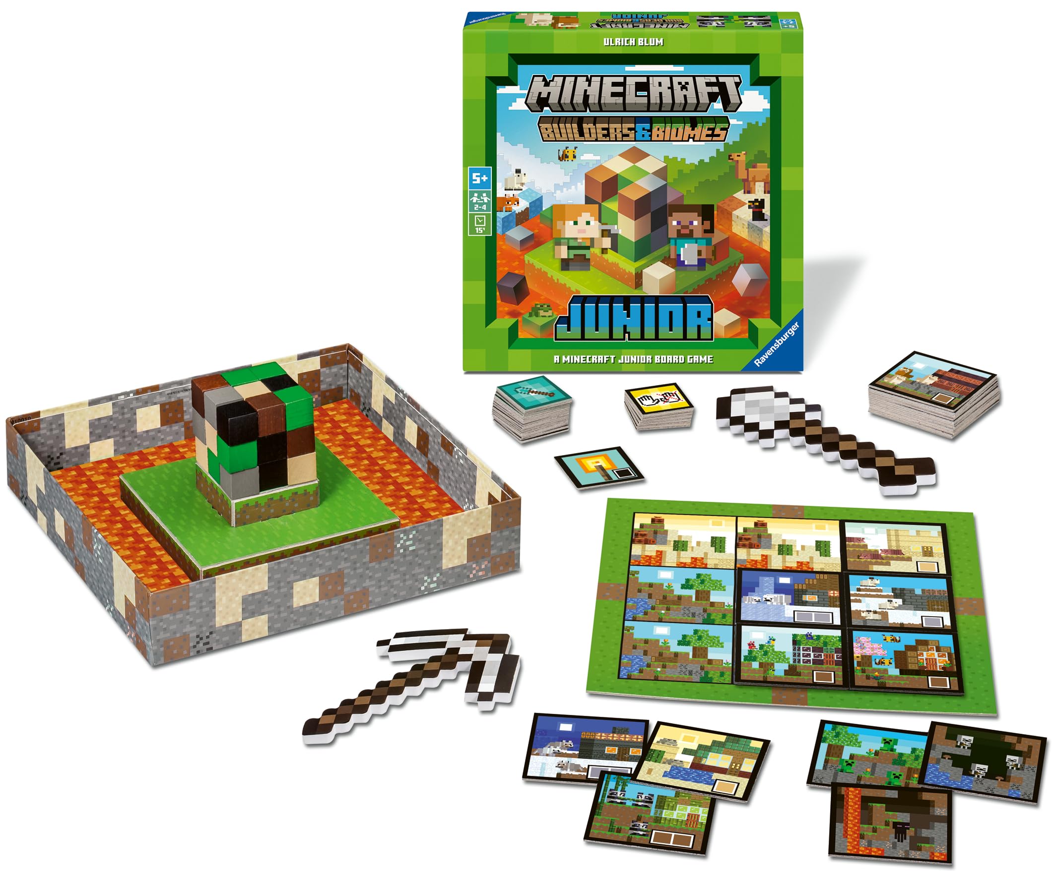 Ravensburger Minecraft Builders & Biomes Junior Board Game - Cooperative Play for Ages 5+ | 2-4 Players | 20 Min 2