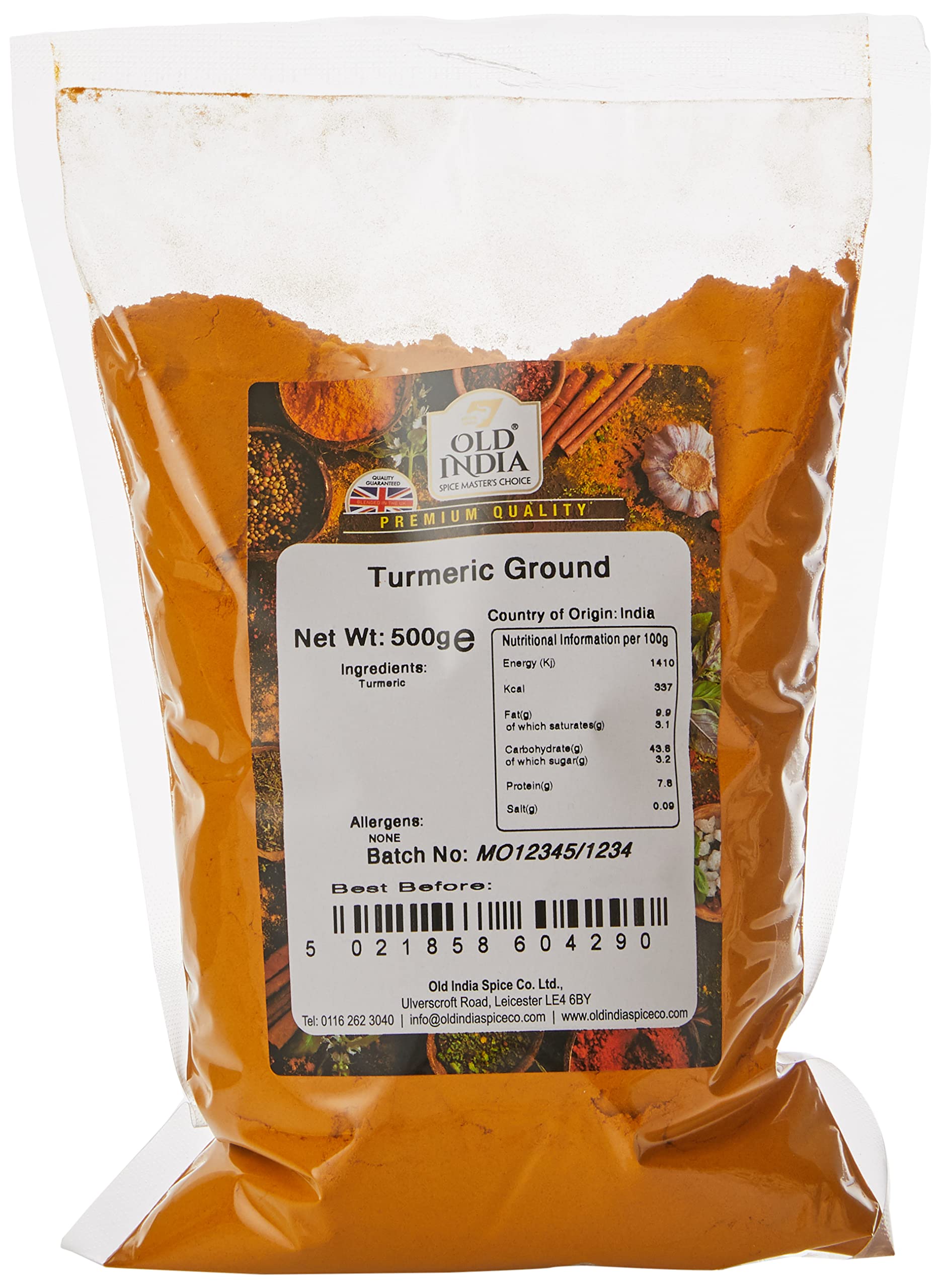 Old India Ground Turmeric Powder - 100% Natural, Additive & GMO Free | 500g