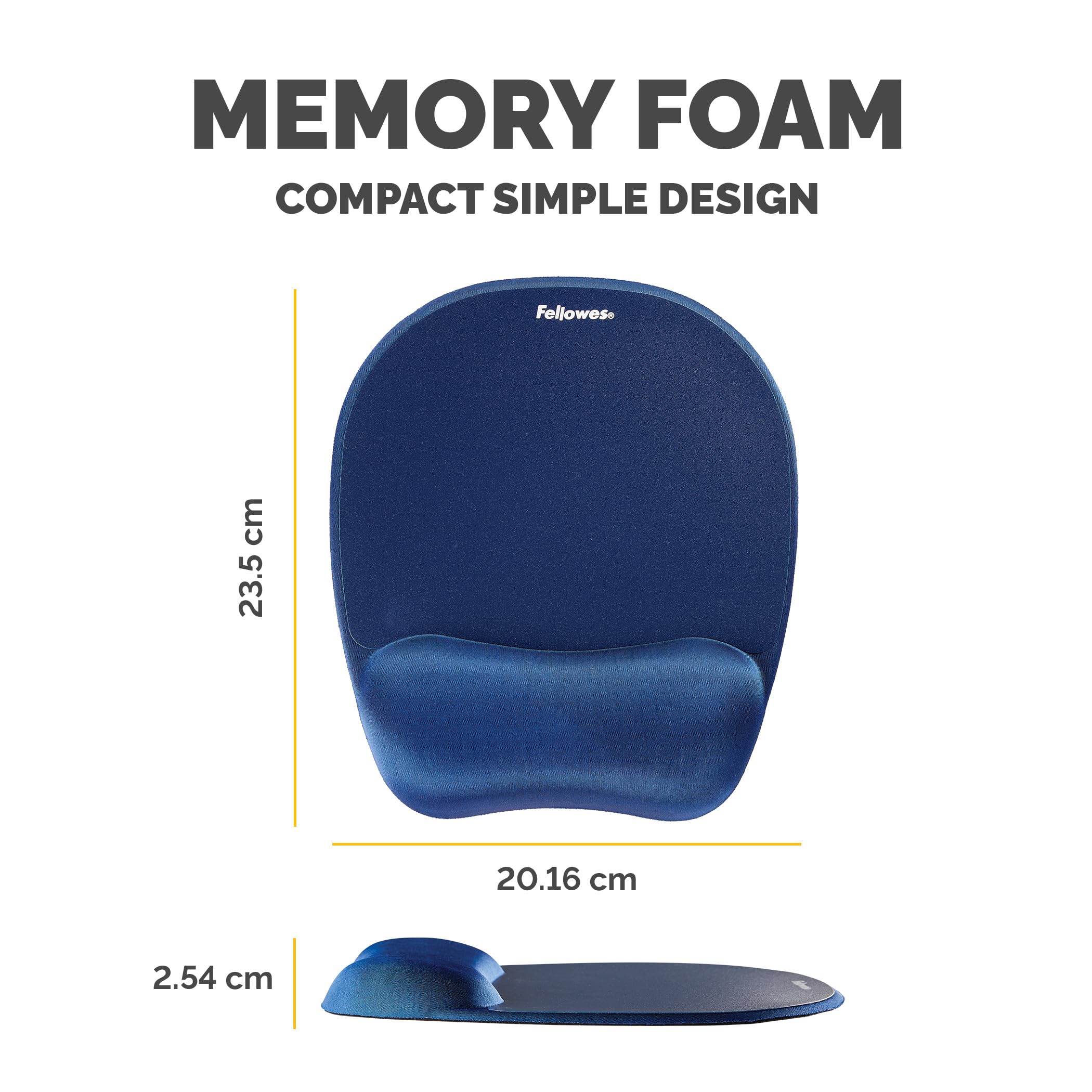 Fellowes Everyday Memory Foam Mousepad with Wrist Rest | Ergonomic Support | Blue 3