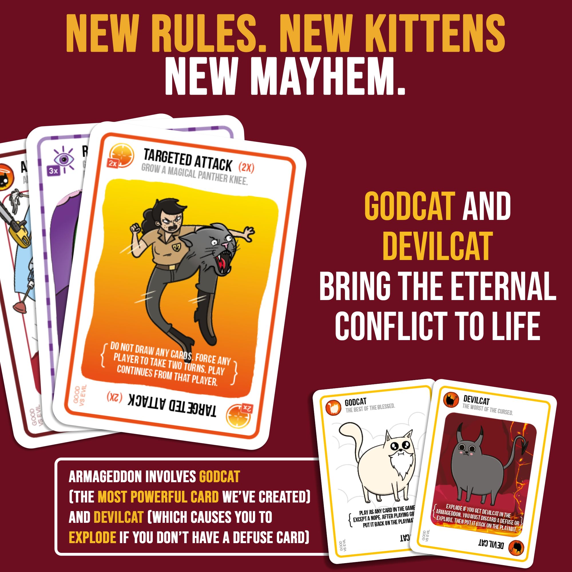 Exploding Kittens Gut gegen Böse Kartenspiel – 2–5 Spieler – Ab 7 Jahren – Inspiriert von der Netflix-Show 6