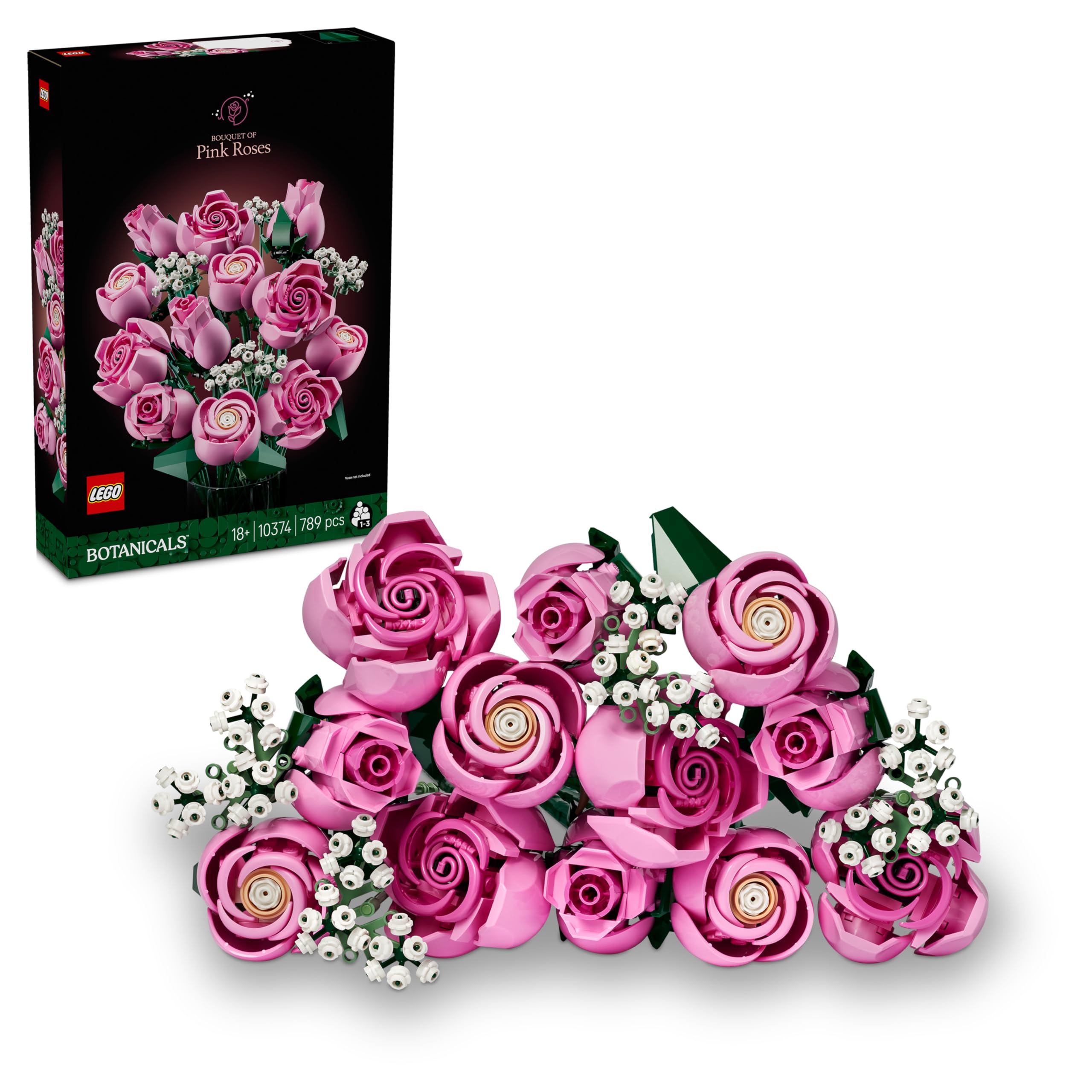 LEGO Botanicals Bouquet of Pink Roses Building Set 10374 | Ages 18+