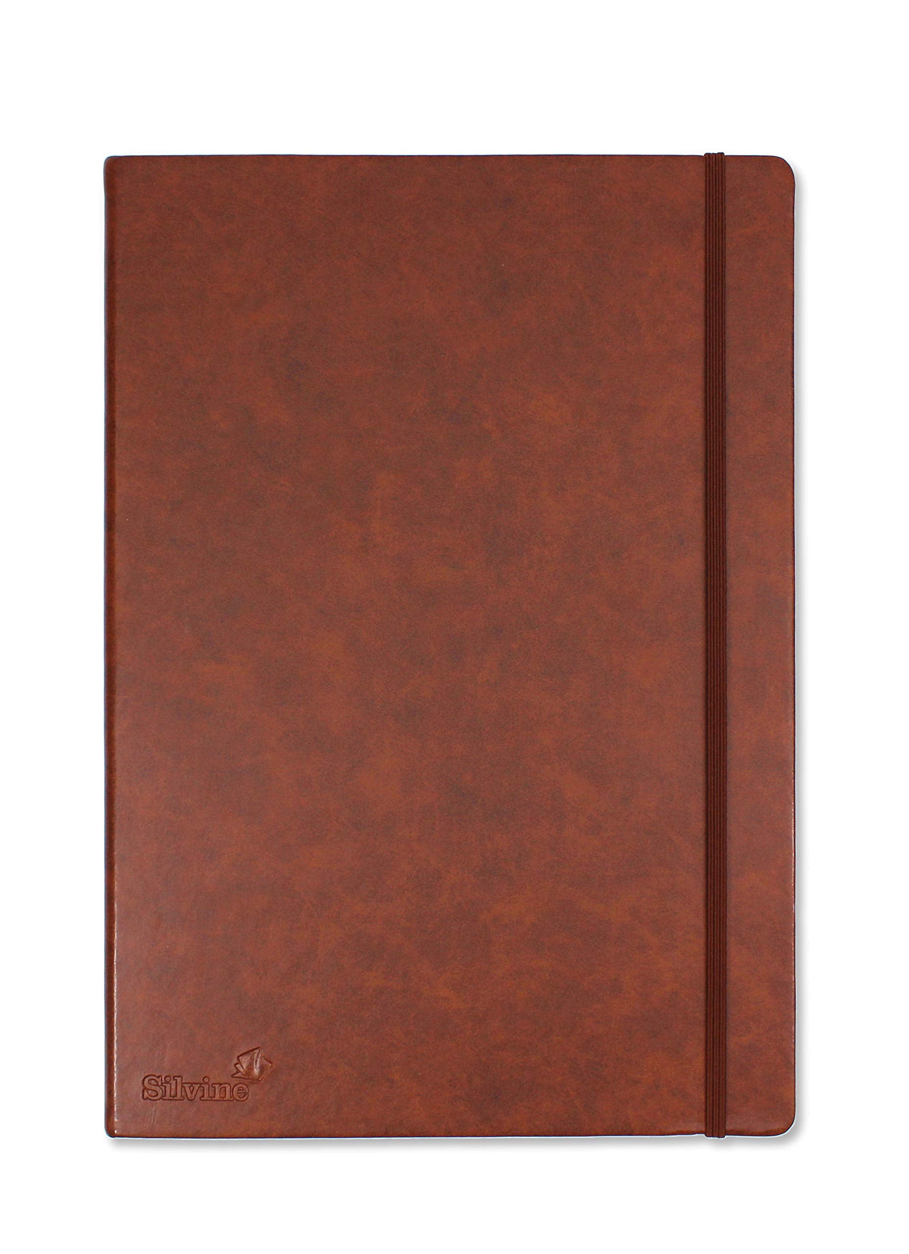 Silvine A4 Executive Hardback Notebook/Journal - Tan, Lined, 160 Pages, 90gsm Ivory Paper 1