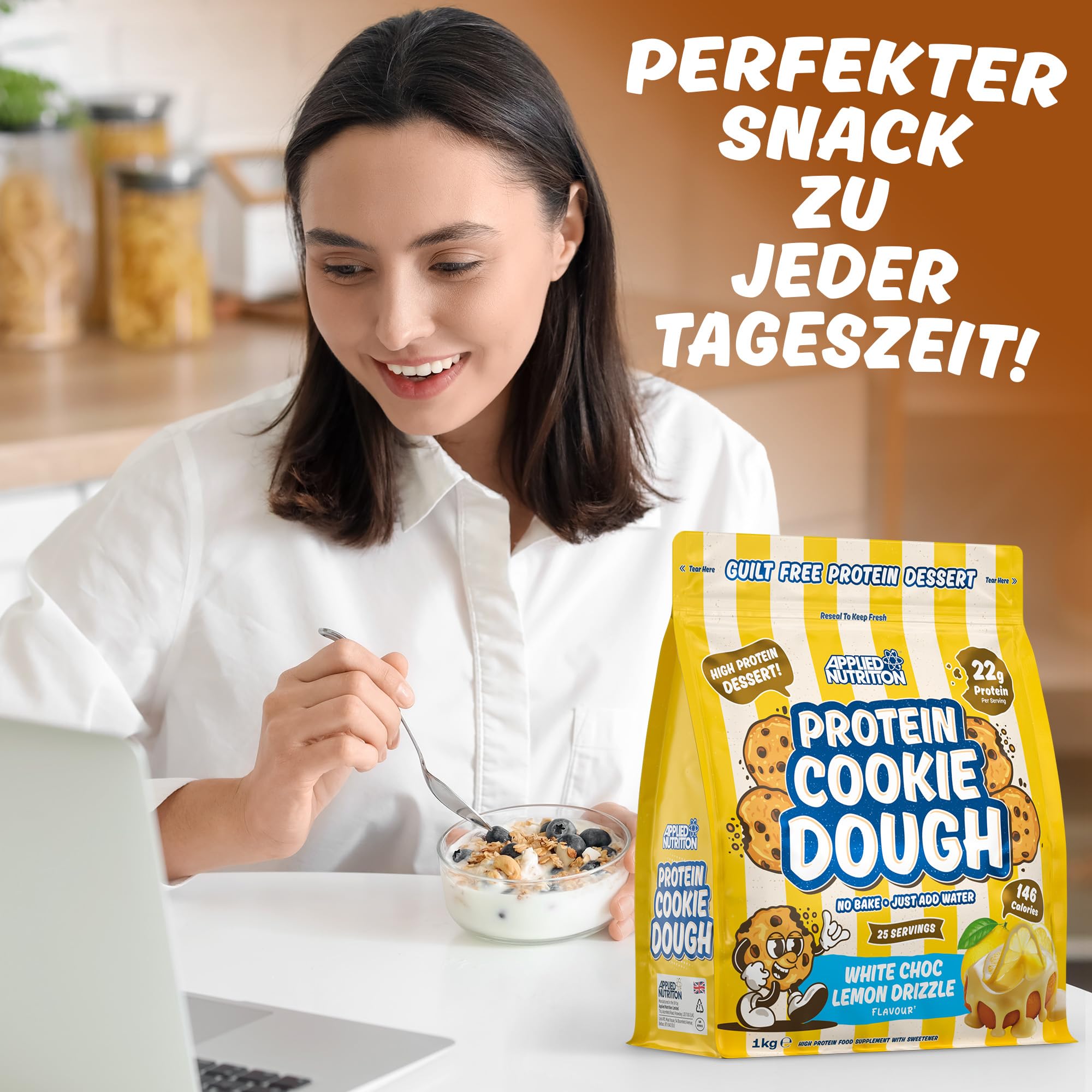 Applied Nutrition Protein Cookie Dough - High Protein Snack, 22g+ Protein, 1kg Pouch 3