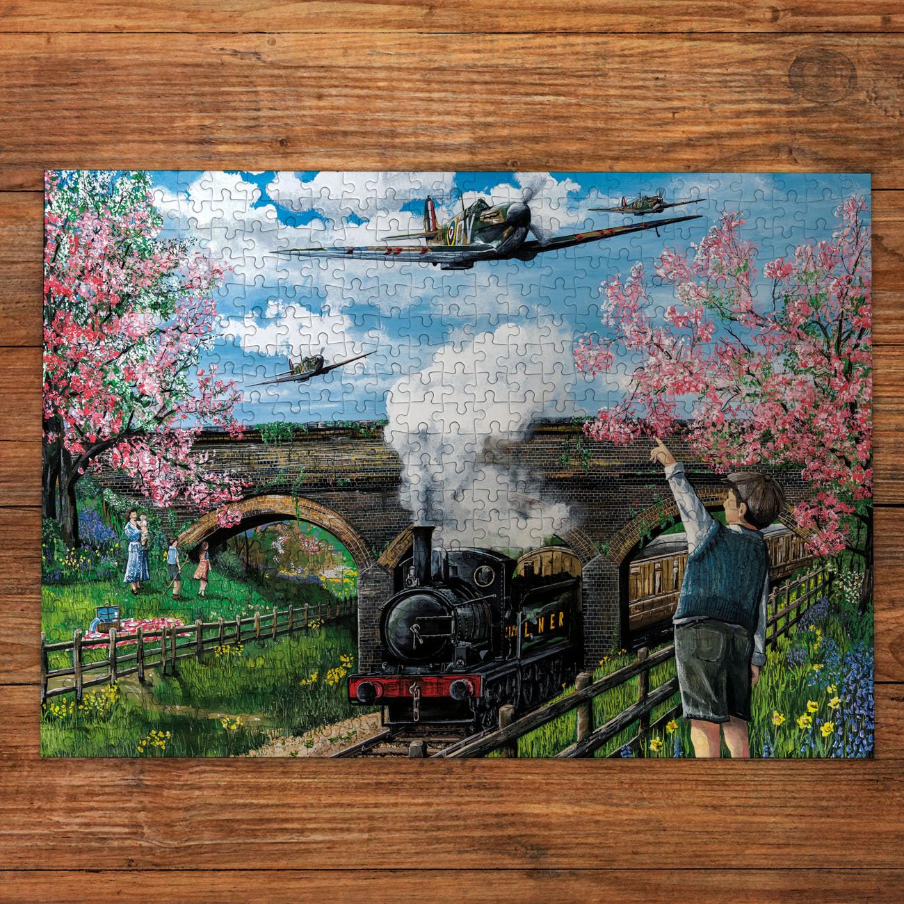 Gibsons Spitfire Surprise - 250 XL Piece Jigsaw Puzzle | Matthew Emeny Art | Ages 14+