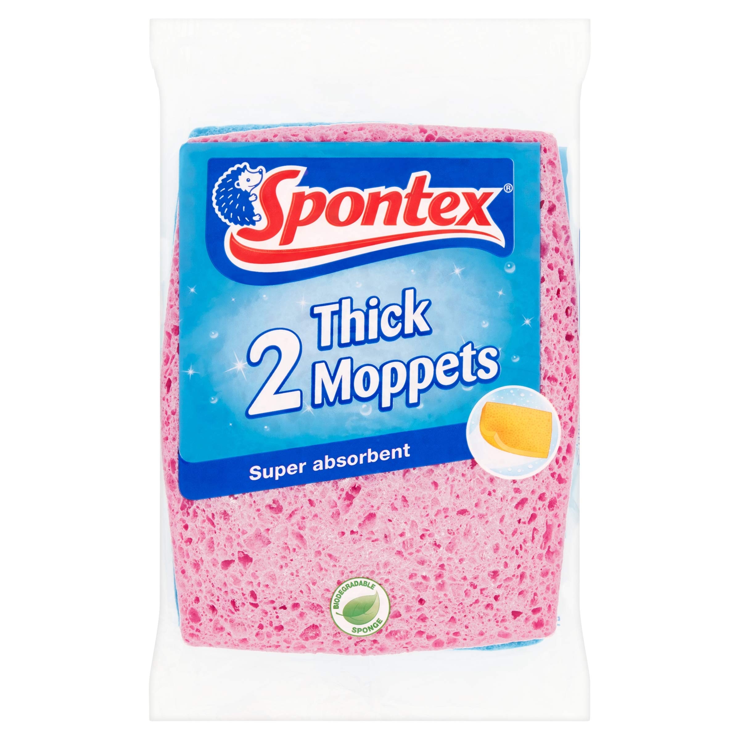 Spontex Thick Sponge Moppets Value Pack - Super Absorbent & Flexible | Pack of 12