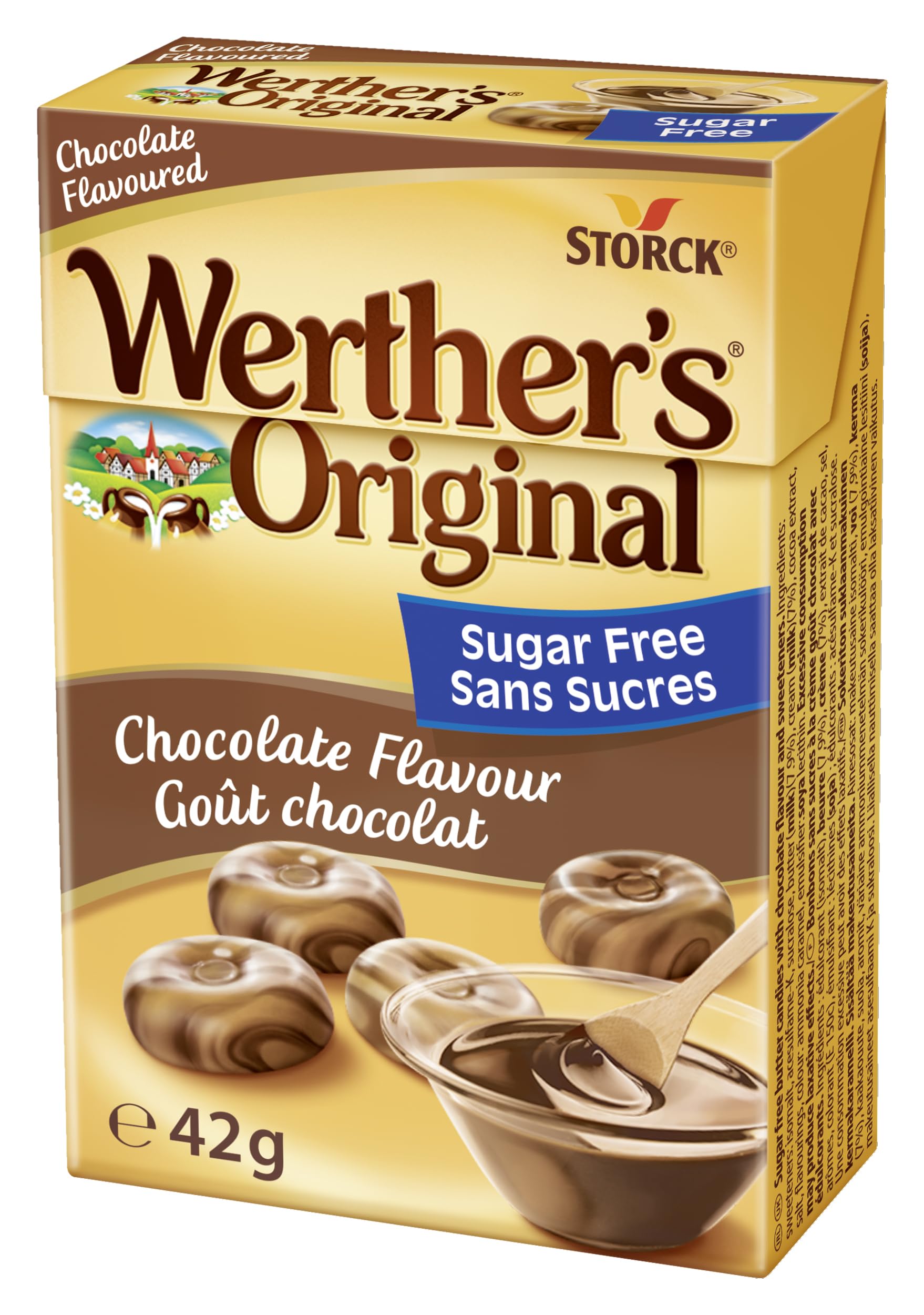 Werther's Original Chocolate Candies - Sugar-Free, Gluten-Free, Vegetarian | 20 Count Pack