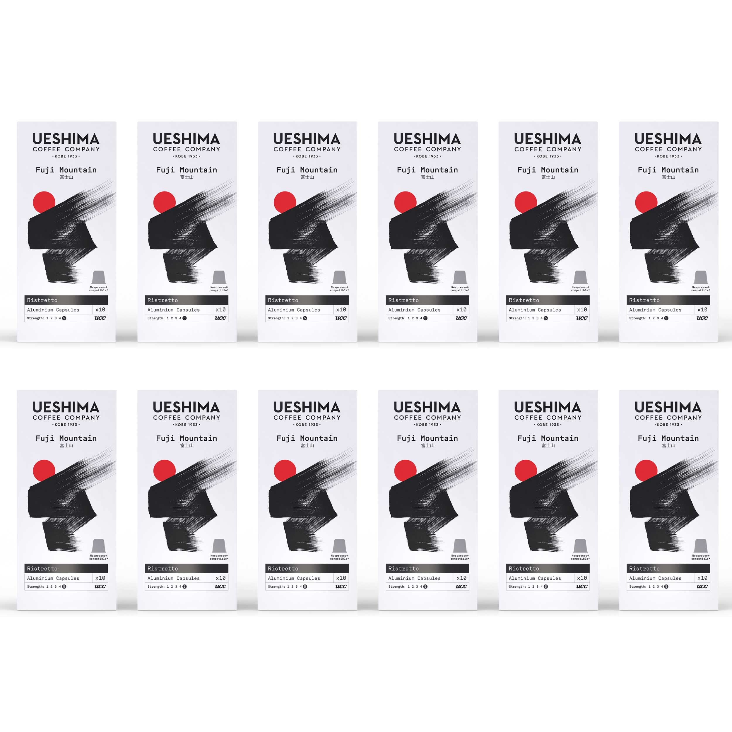 Ueshima Coffee Company Fuji Mountain Coffee Capsules - 12 Packs of 10 Capsules (120 Cups)