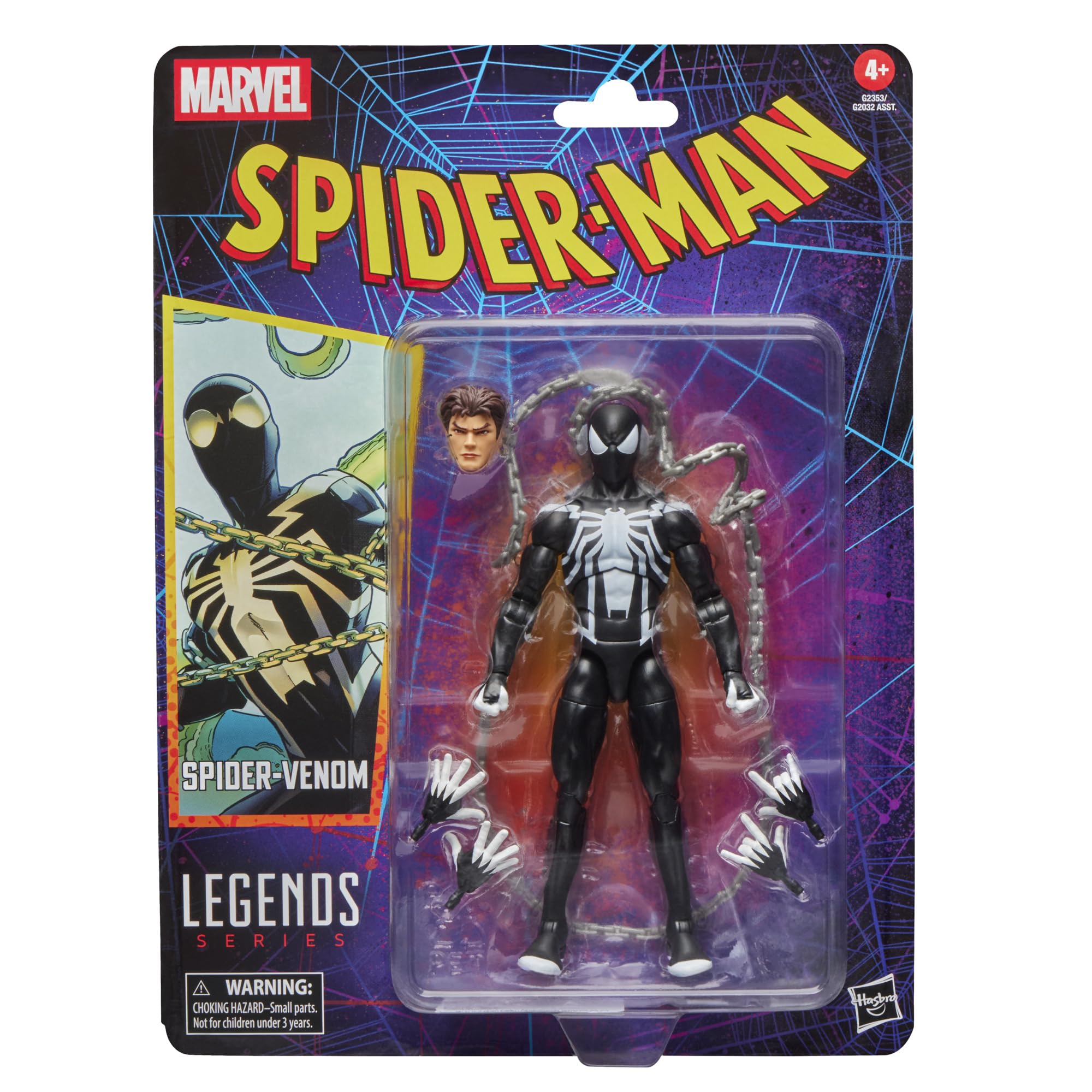 Hasbro Marvel Legends Spider-Man (Spider-Venom) Action Figure - 6 Inch, Retro Cardback