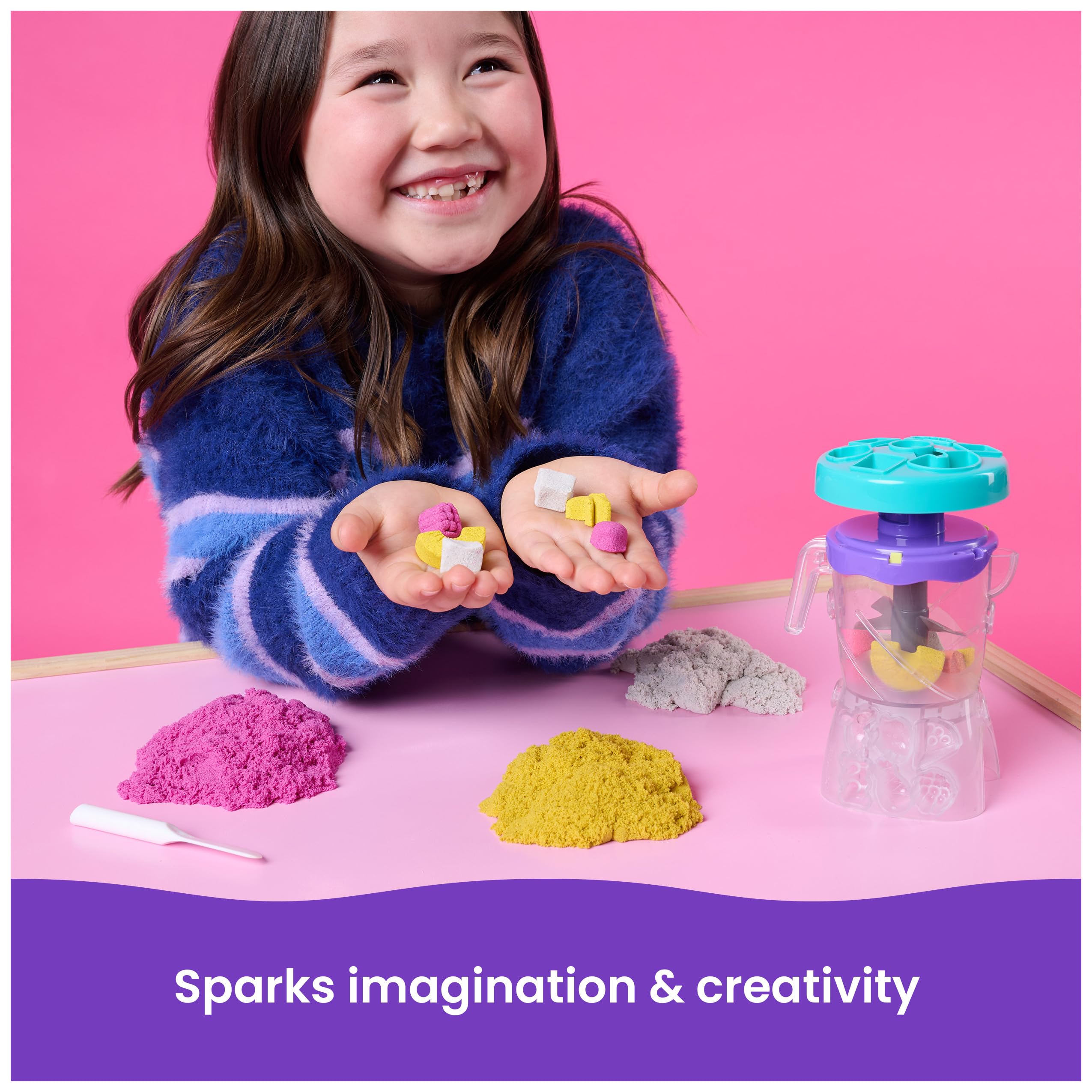 Kinetic Sand Smoothie Mixer Playset with 14 oz Play Sand, Tools, and Popsicle Mould | Ages 5-14 8