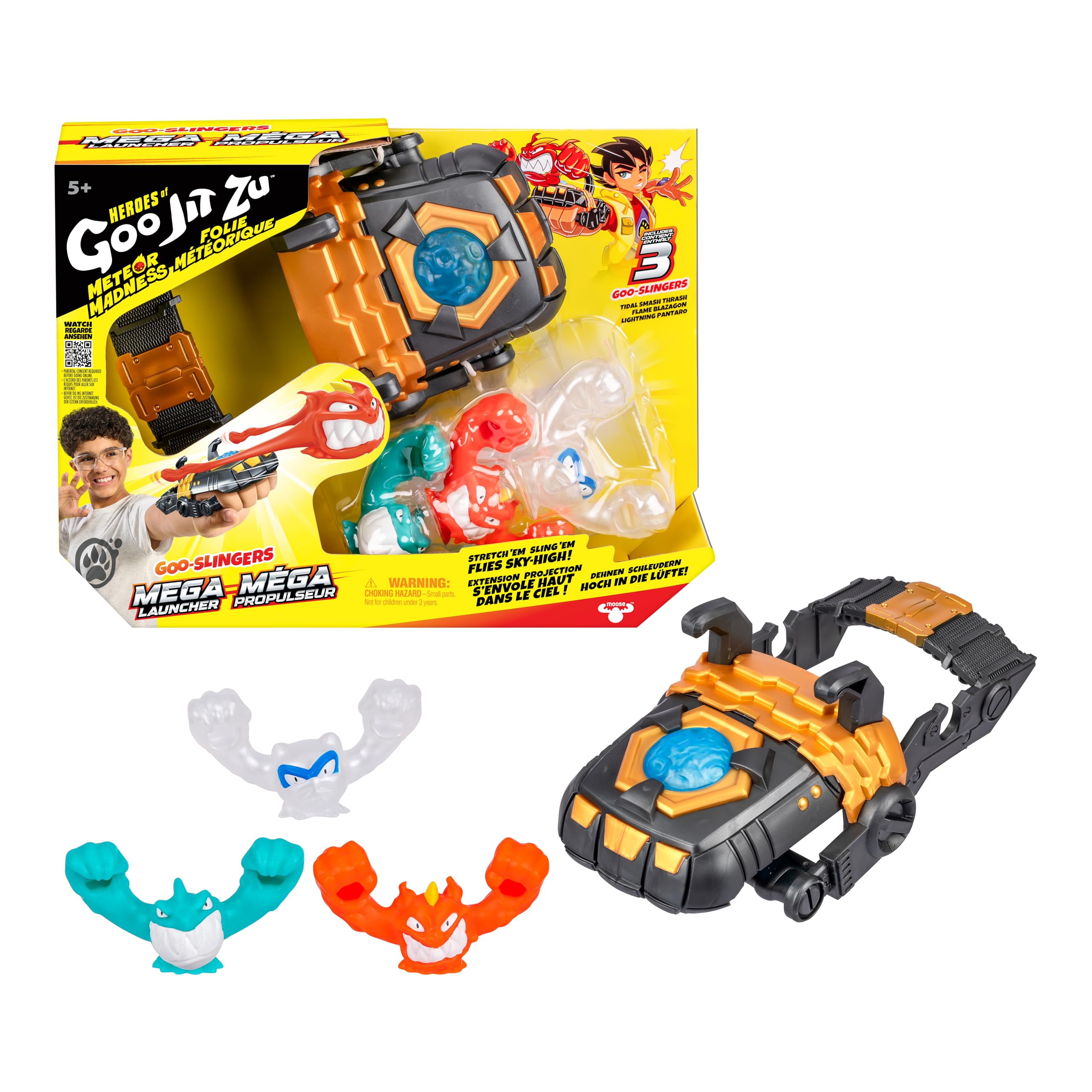 Heroes of Goo Jit Zu Meteor Madness Goo-Slingers Mega Launcher Set | Ages 4+ | Includes 3 Figures