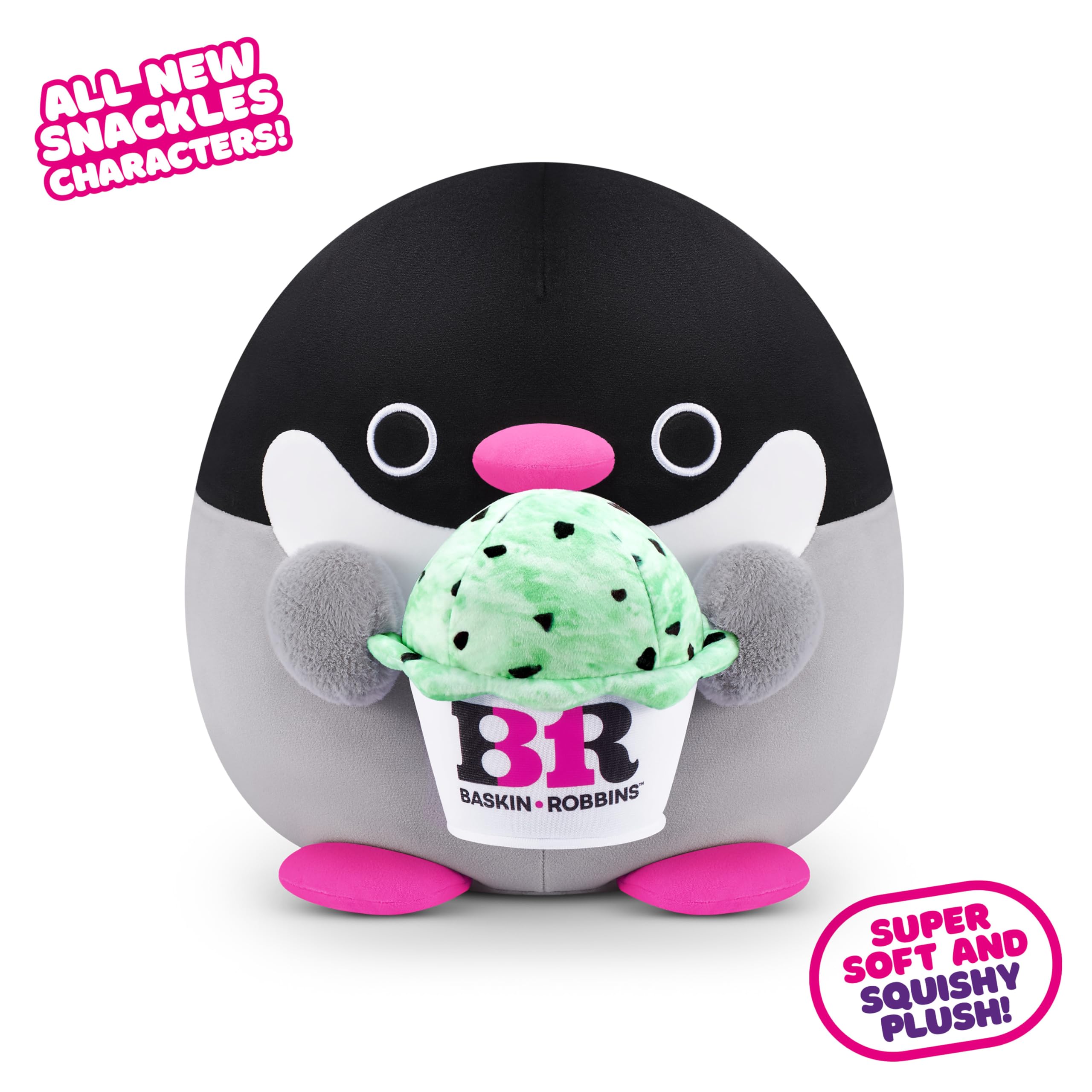 Snackles Serie 2 Pinguin (Baskin Robbins) – Superweiches 35 cm großes Plüsch-Sammelspielzeug 7