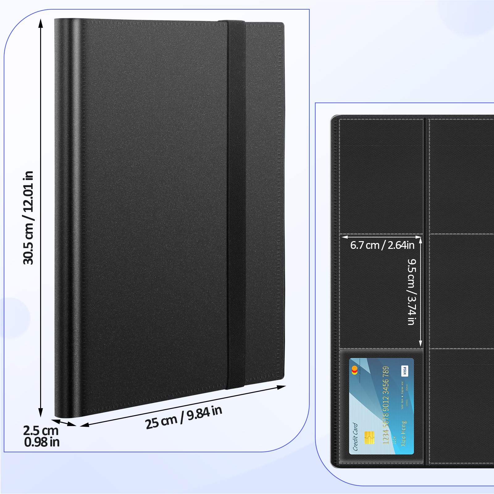 Euqvunn Trading Card Binder - 432 Pockets, Side-Loading, Archival Safe PP