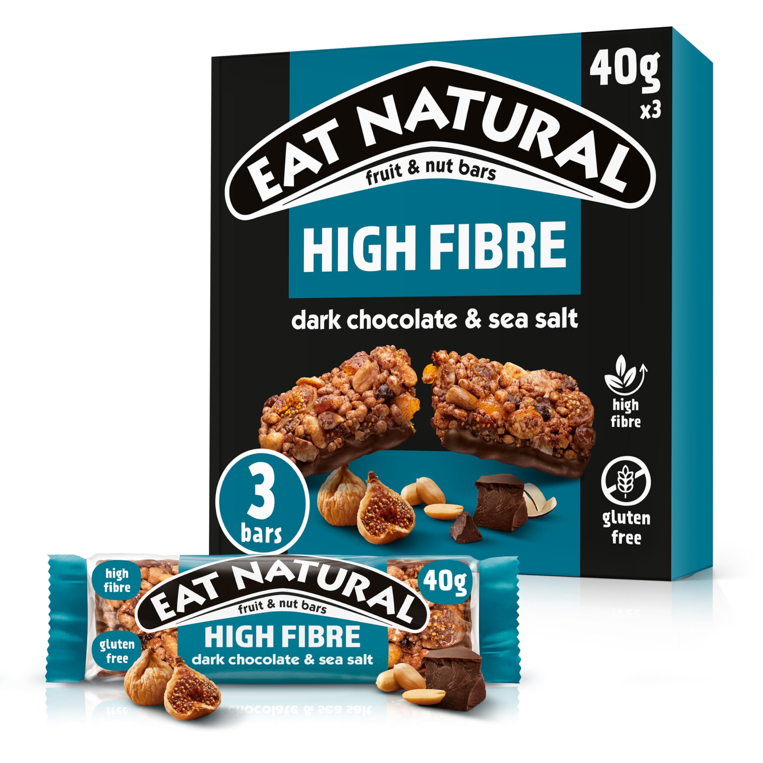 Eat Natural Frucht- und Nussriegel mit dunkler Schokolade und Meersalz, 3 x 40 g