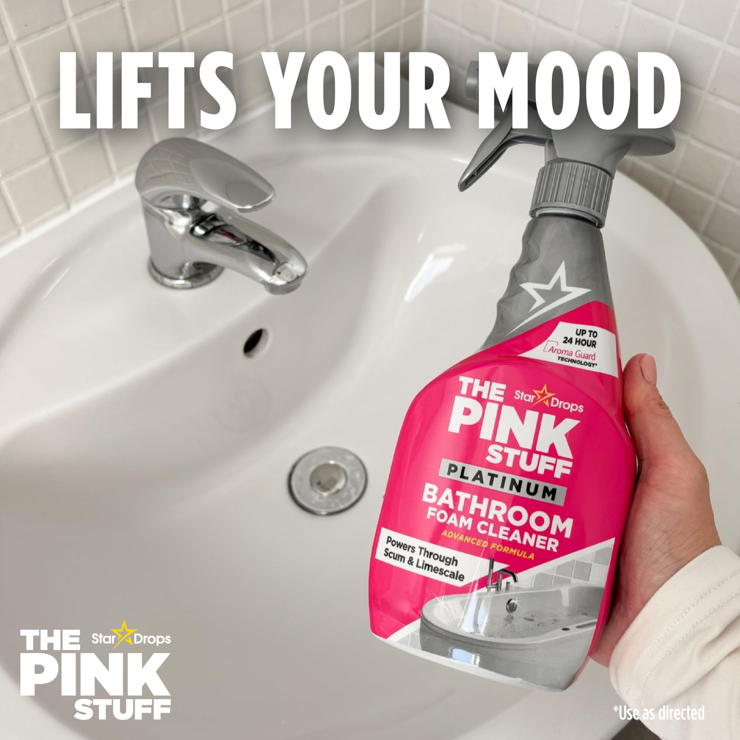 Stardrops The Pink Stuff Platinum Bathroom Foam Cleaner Spray 750ml - Limescale & Soap Scum Remover 5