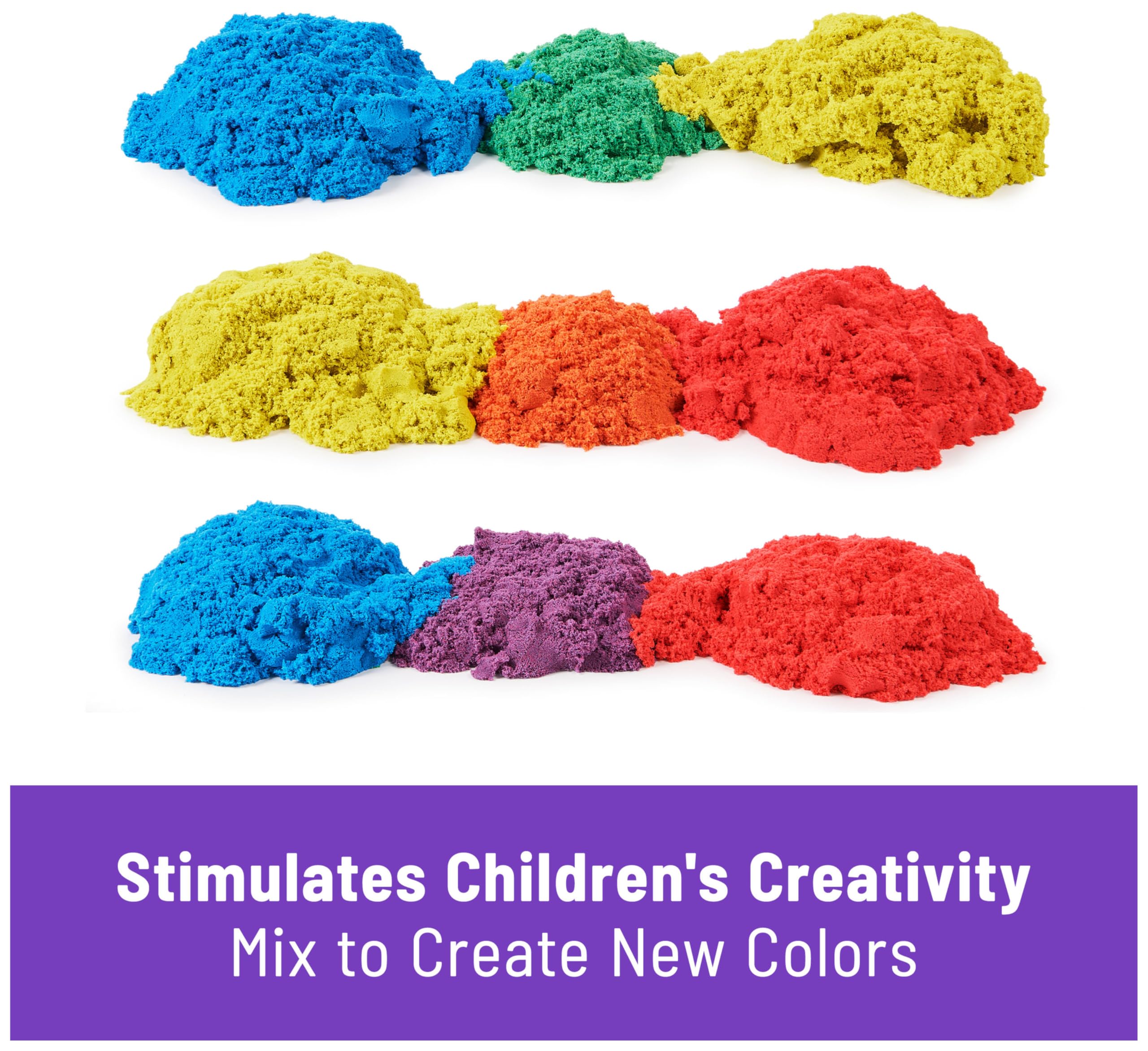 Kinetic Sand Castle Containers 10-Colour Pack | Non-Toxic Sensory Play Sand for Ages 3+ 5
