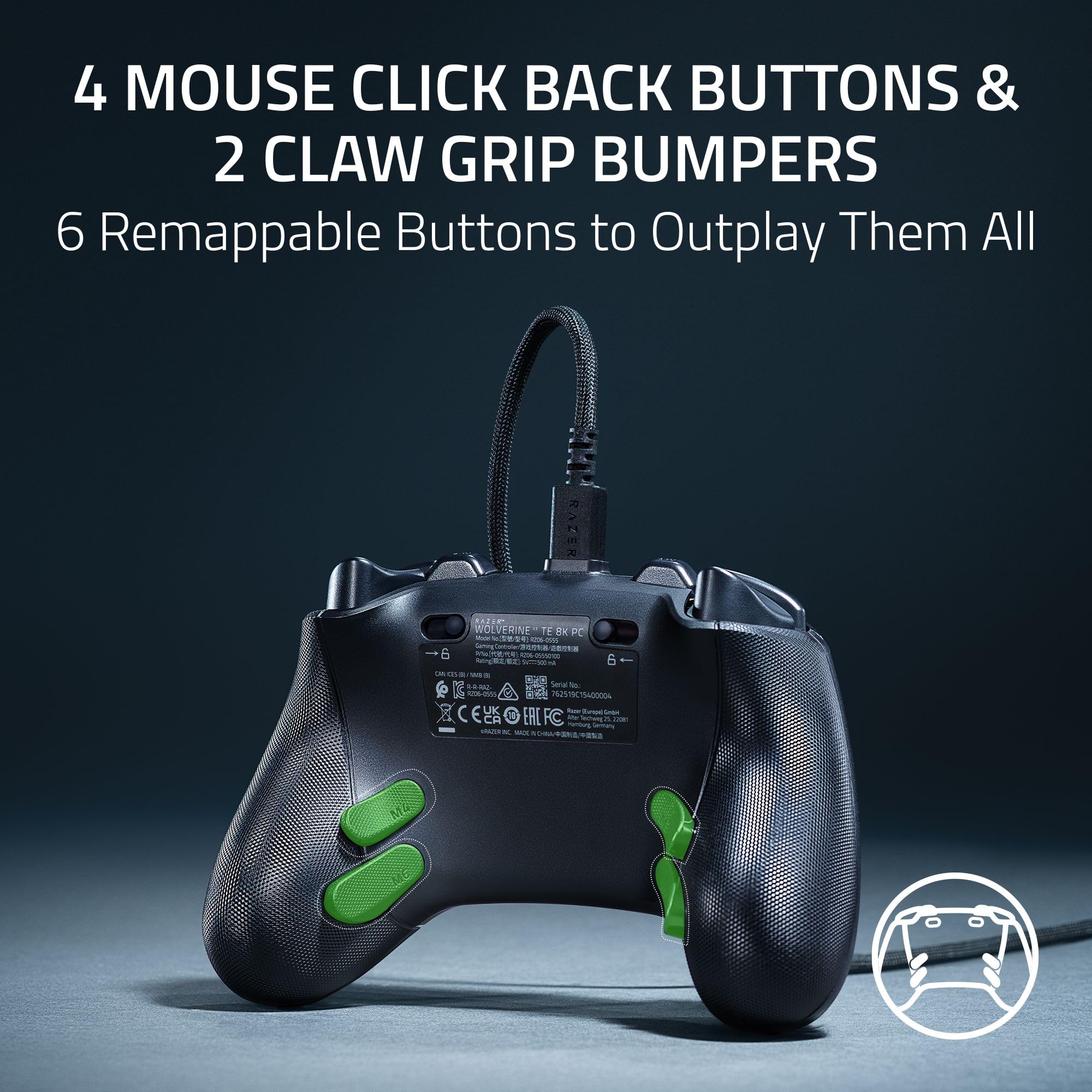 Razer Wolverine V3 Tournament Edition 8K PC - Wired Esports Controller 8