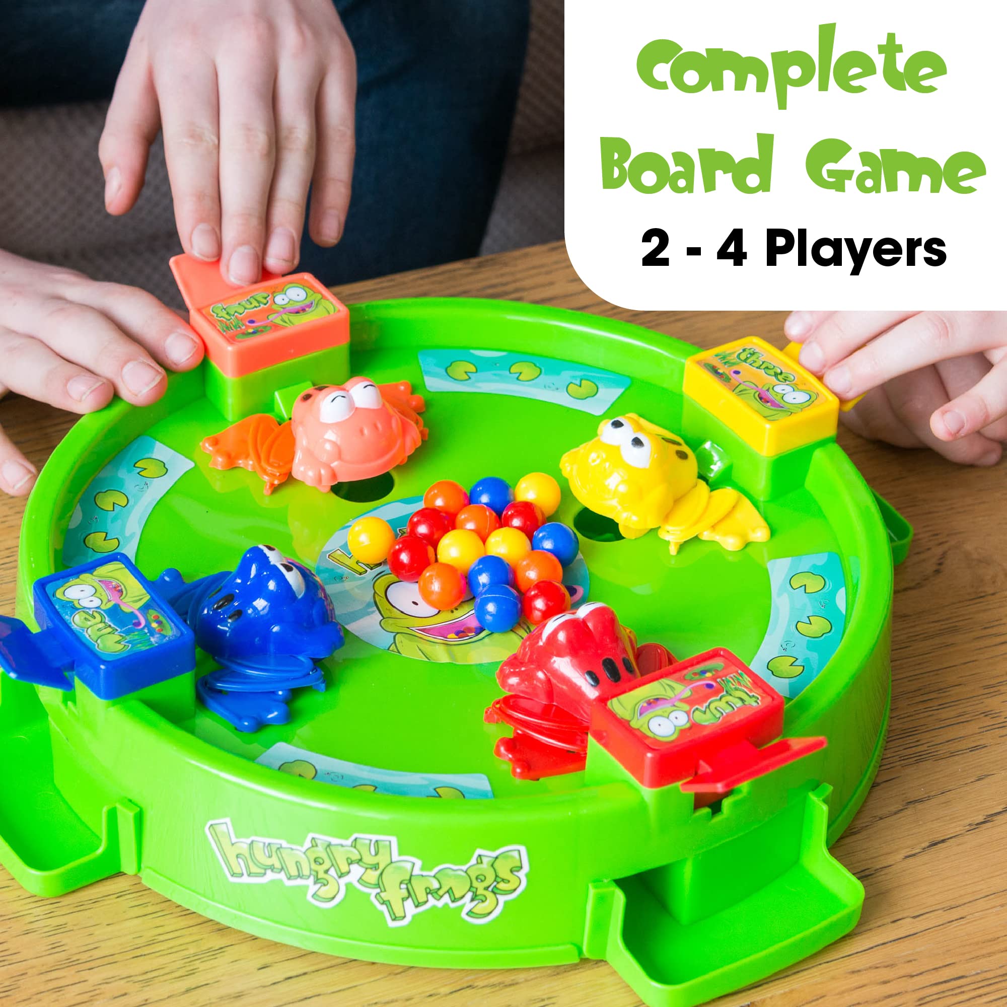 Toyrific Hungry Frogs Board Game - Classic 4 Player Family Game | Hand-Eye Coordination Builder | Ages 3+ 5