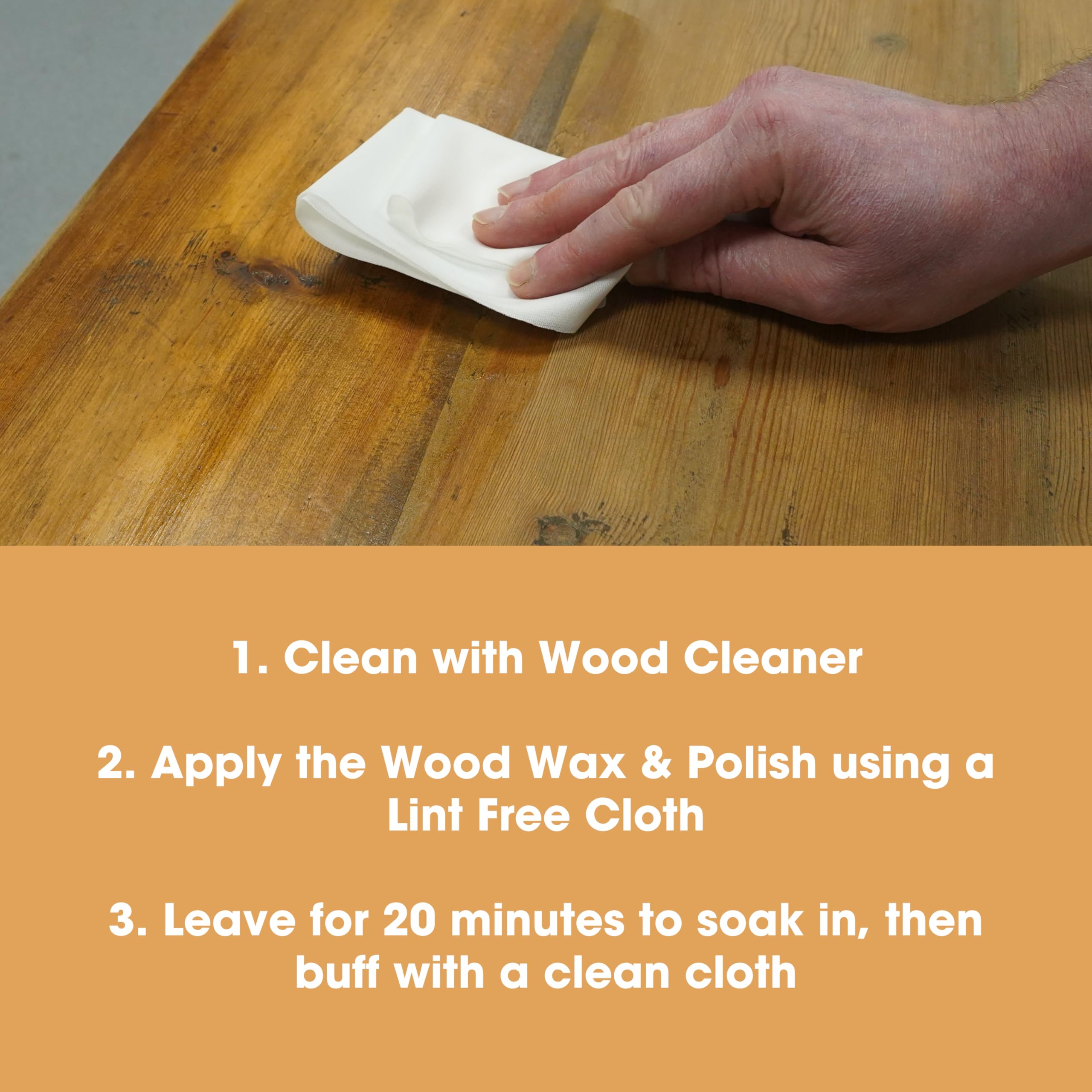 Furniture Clinic Wood Wax & Wood Polish - Orange Scented, Natural Formula | 500 ml 3
