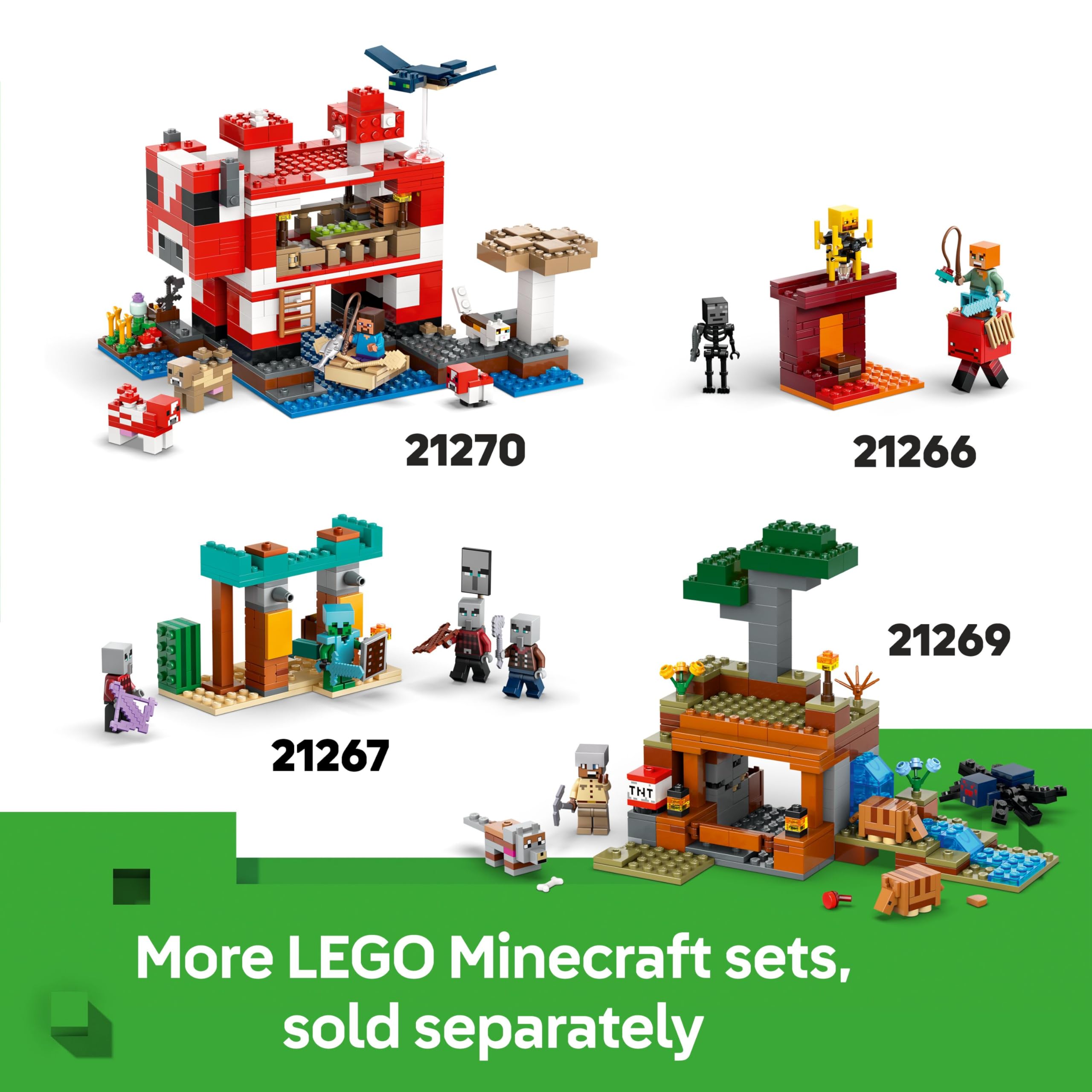 LEGO Minecraft The Baby Pig House Building Set 21268 for Ages 7+ | Multicolor Plastic 7