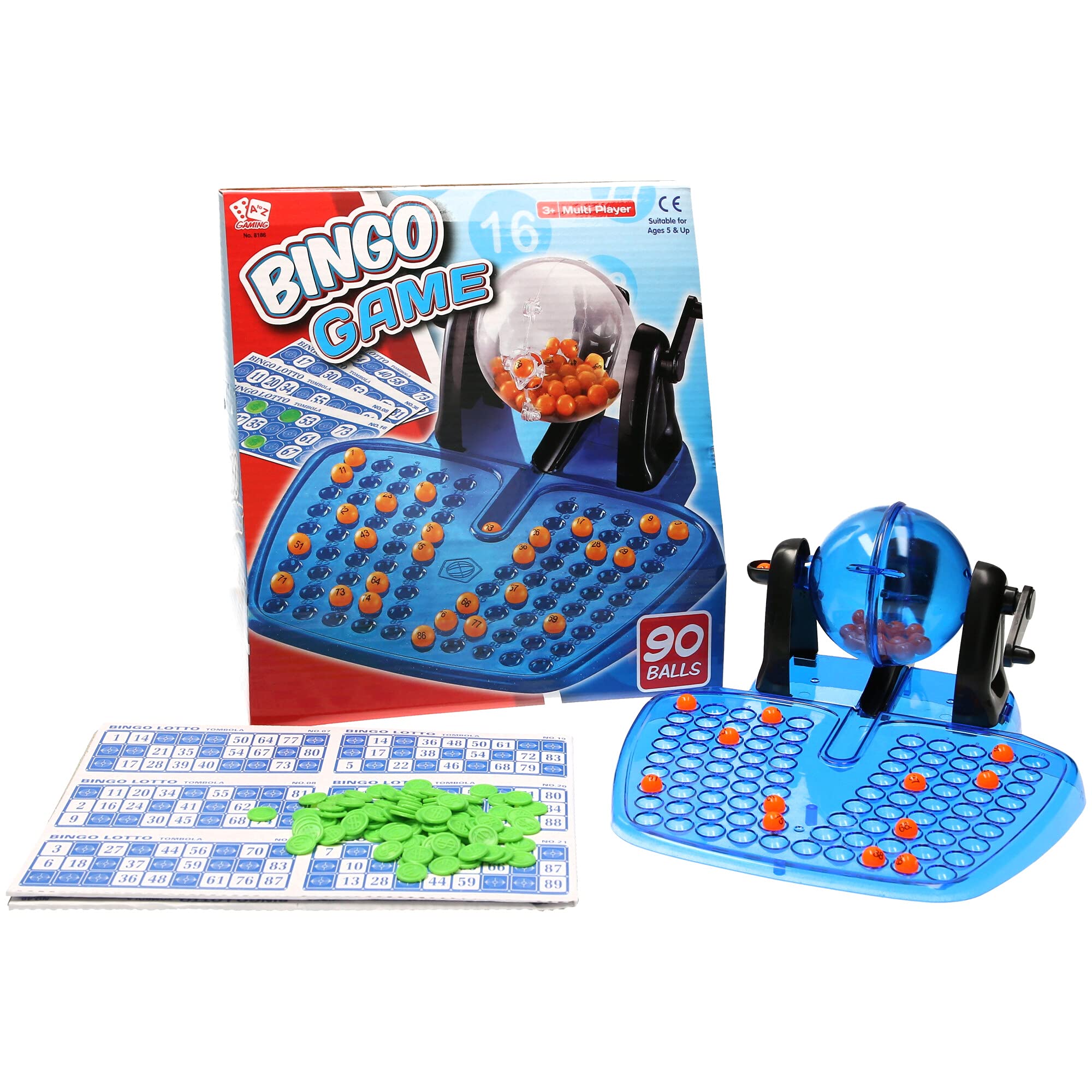 Atoz Bingo Game 8186 - Classic Traditional Game | Includes Reusable Cards & Balls | Ages 5+
