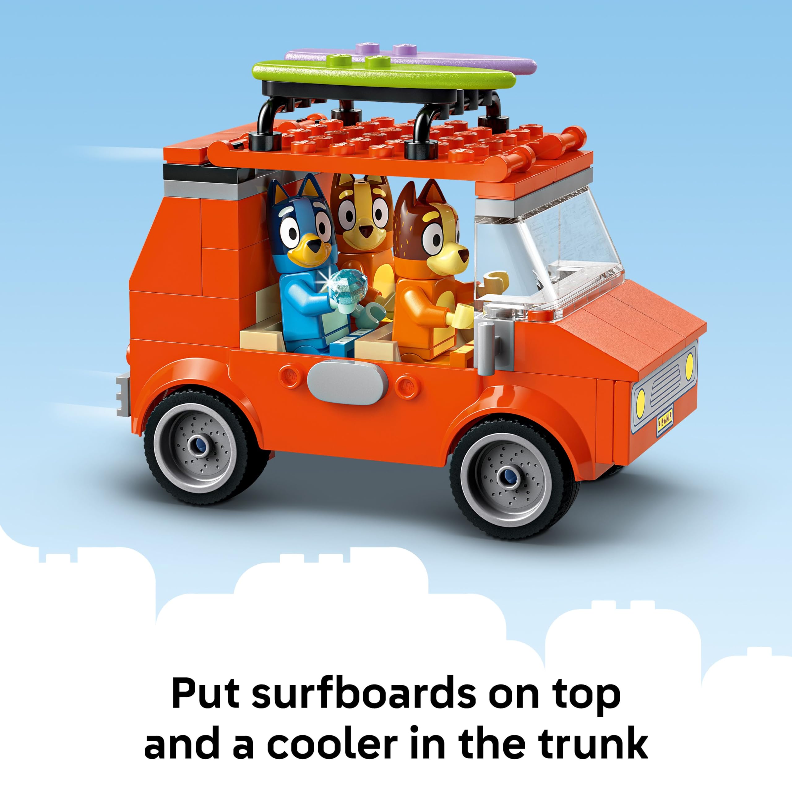 LEGO Bluey 11202 Bluey's Beach & Family Car Trip Building Set for Ages 4+ 6