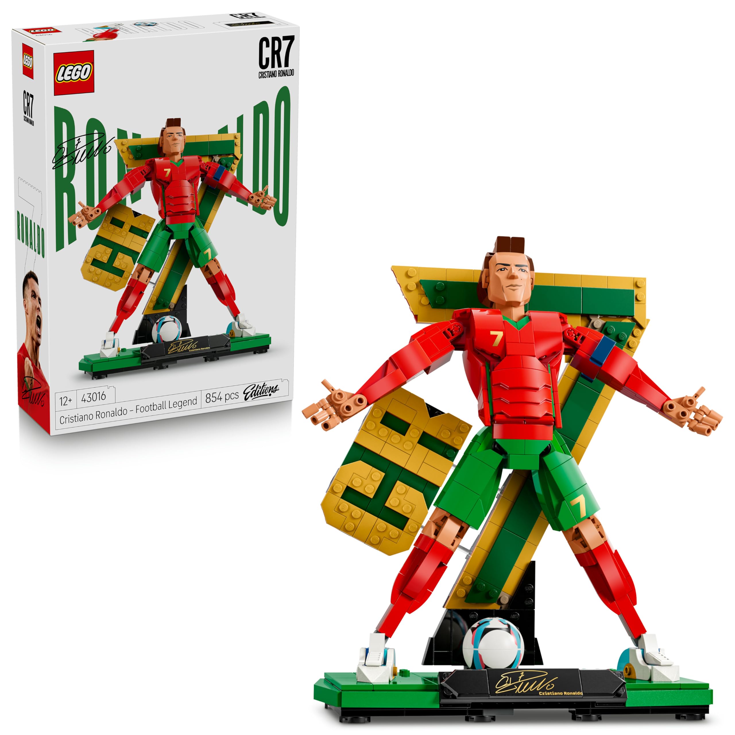 LEGO Editions 43016 Cristiano Ronaldo Football Legend Building Set | Age 12+ | 3D Display Model