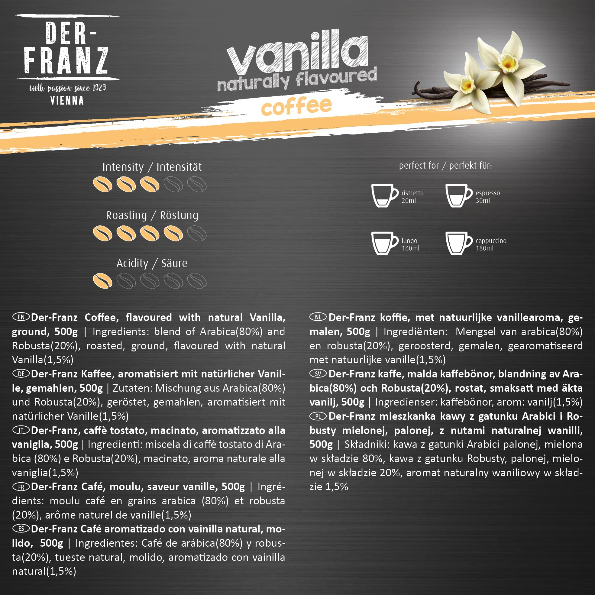 Der-Franz Kaffee aromatisiert mit natürlicher Vanille, gemahlen, 2 x 500 g 7