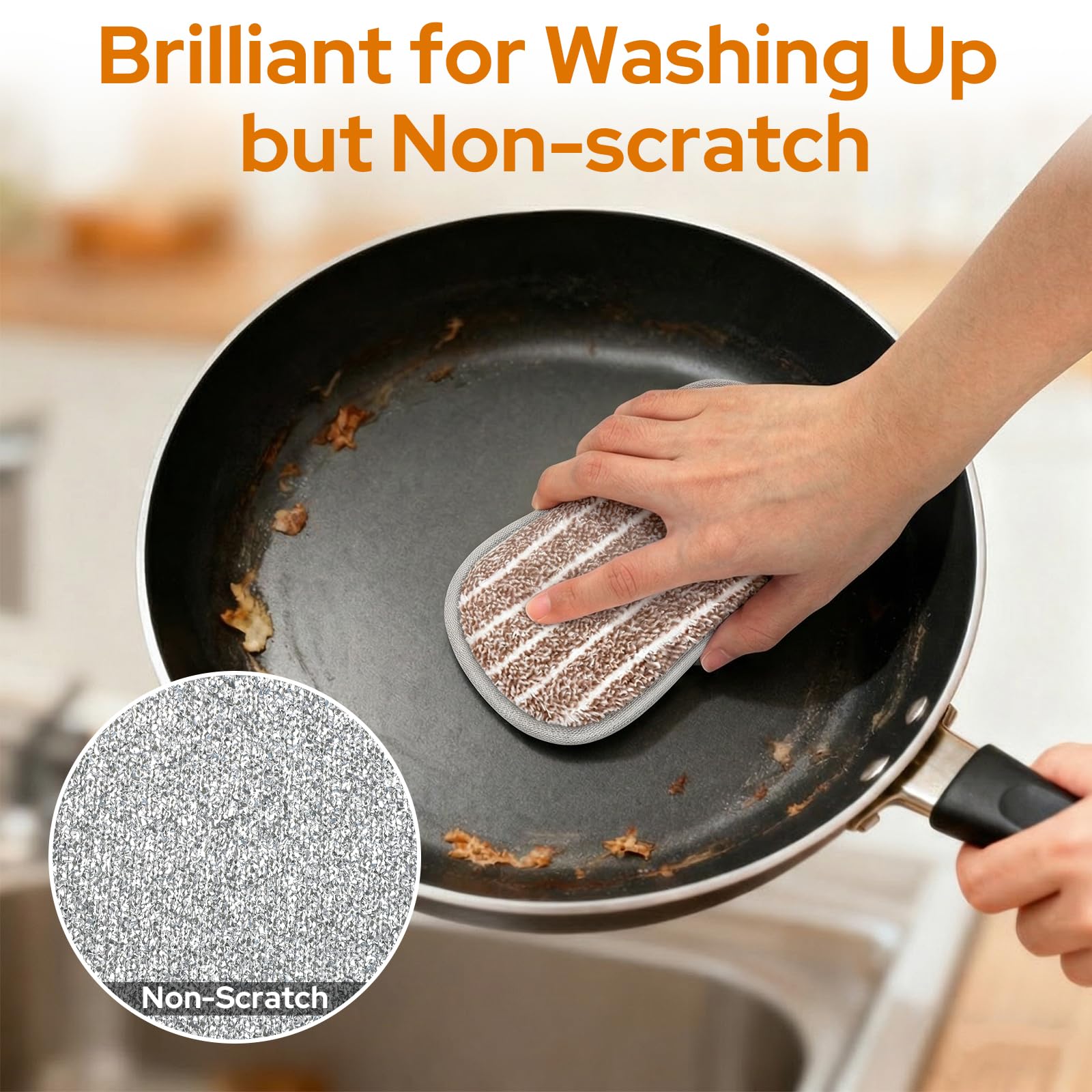 Euqvunn 8 Pack Dual-Sided Kitchen Cleaning Sponges | Thick & High-Density | Non-Scratch 4