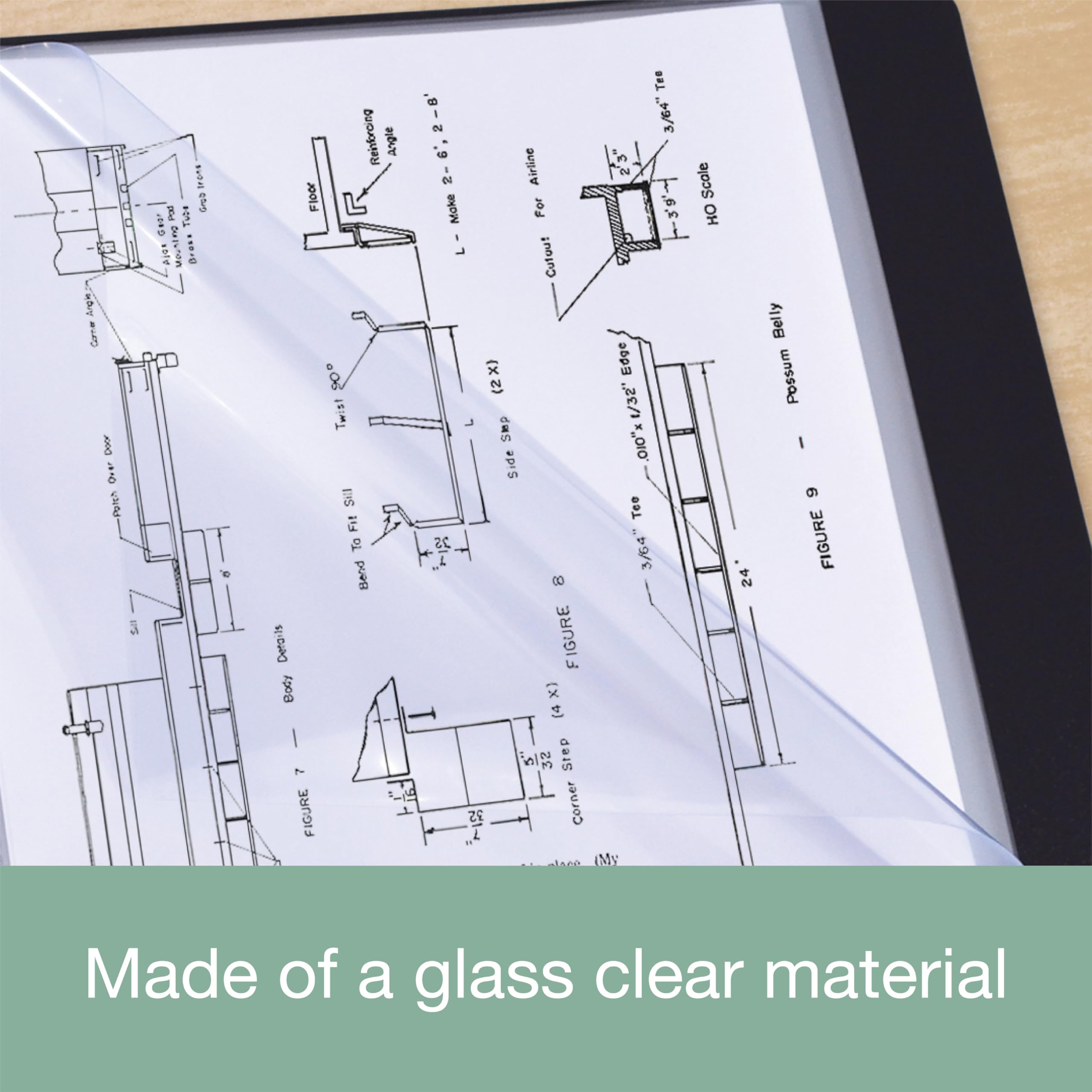 SUMMIT A4 Glass Clear Punched Pockets - 200 Pack | Crystal Clear Polypropylene | Universal Multi-Punch 5
