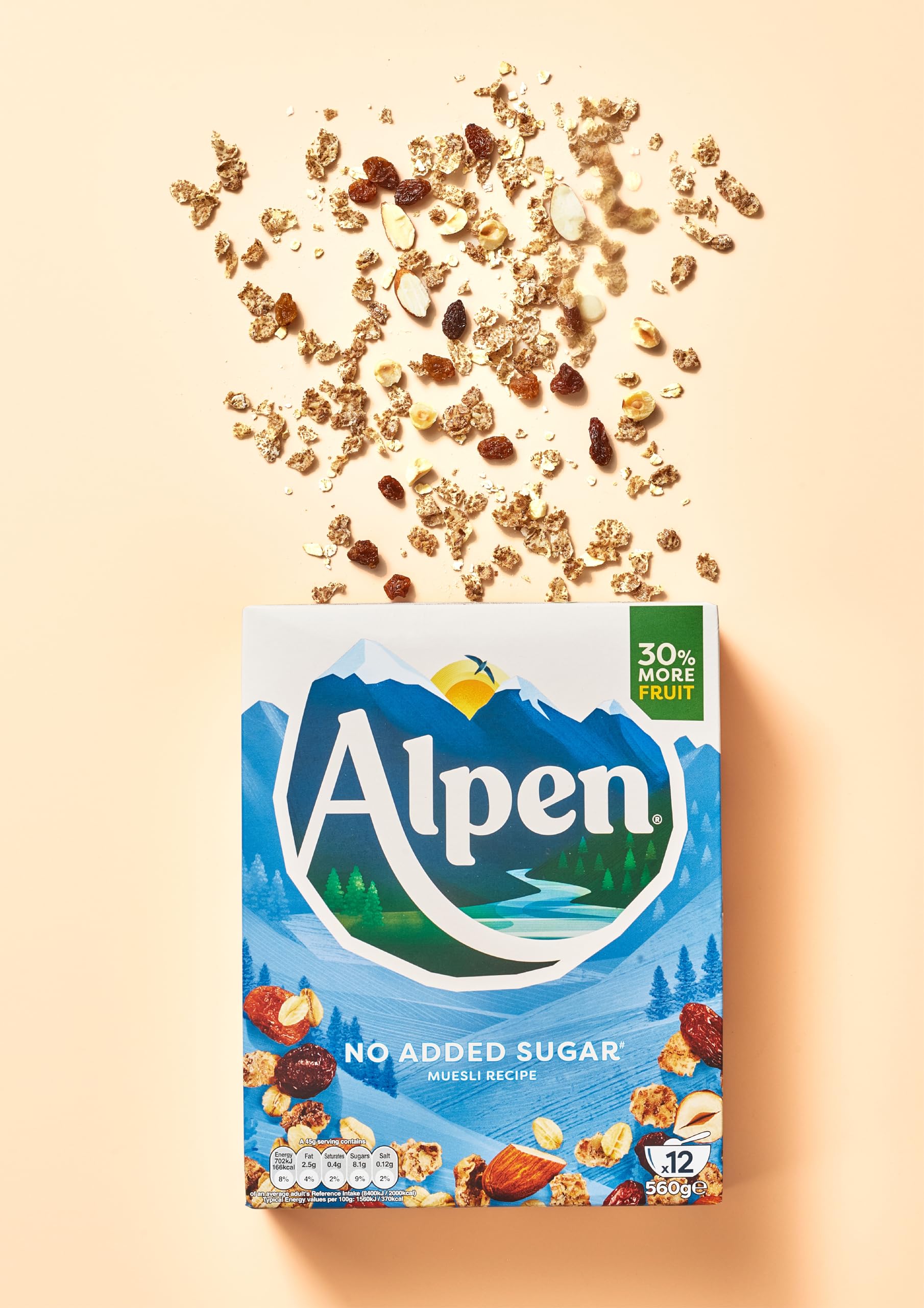 Alpen No Added Sugar Muesli - High in Fibre, 100% Natural Ingredients | 1.35 kg Pack 5