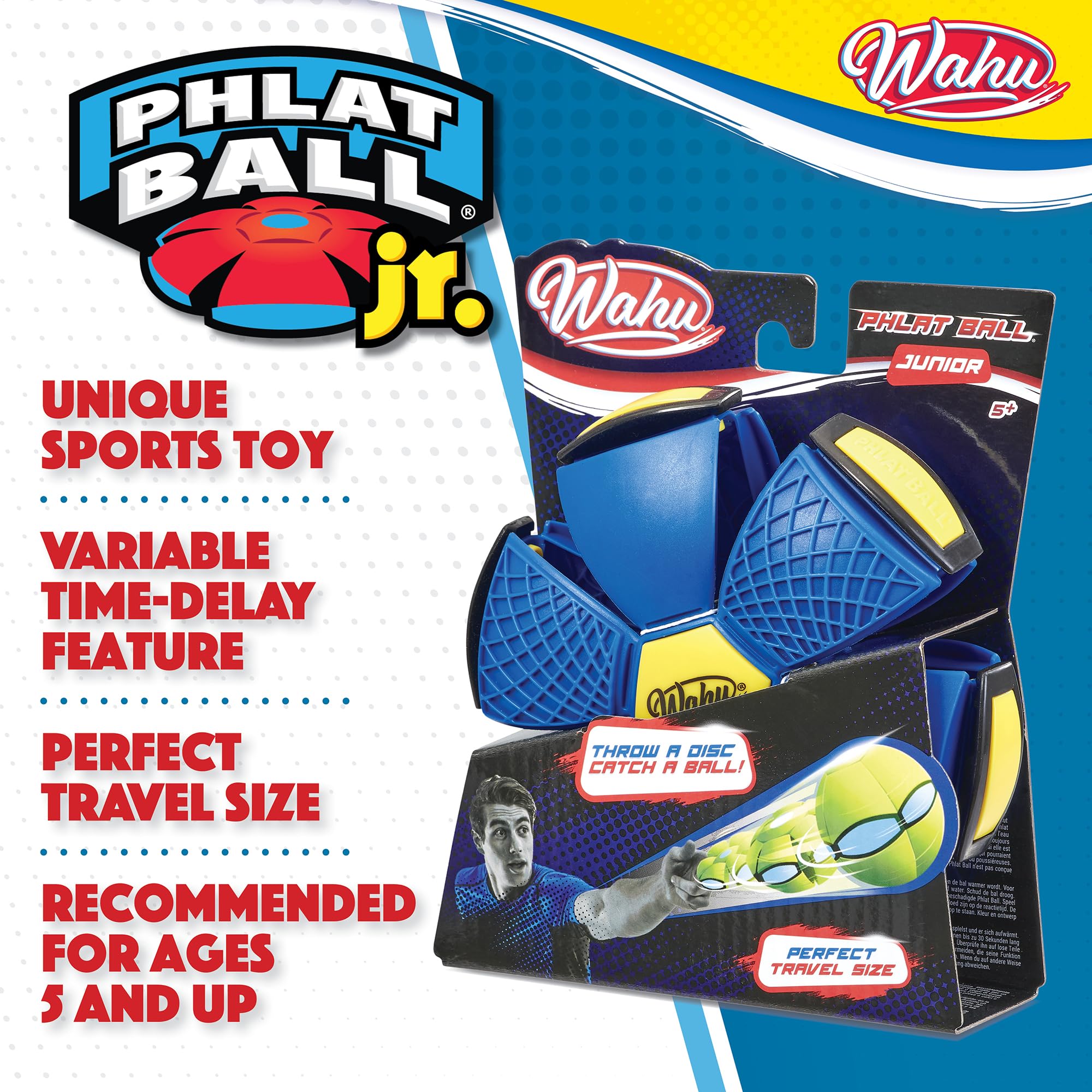 Goliath Phlat Ball Junior Transforming Toy Disc to Ball | Blue | Ages 6+ | Plastic 3