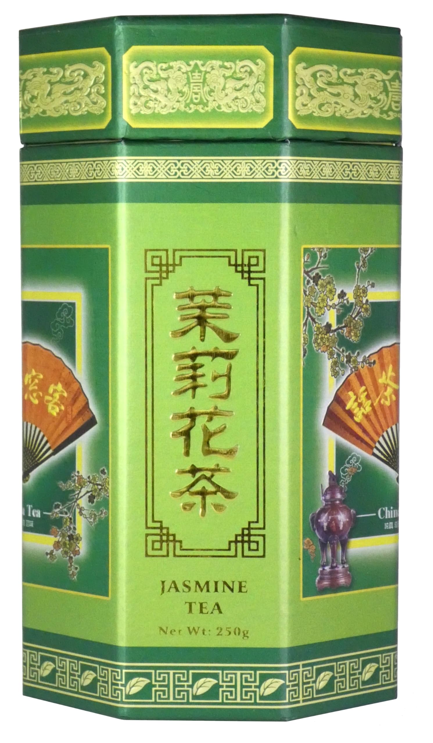 BBJ Jasmine Green Tea Loose Leaf - 250g Caddy | Antioxidant Rich | Brews Up to 3 Times