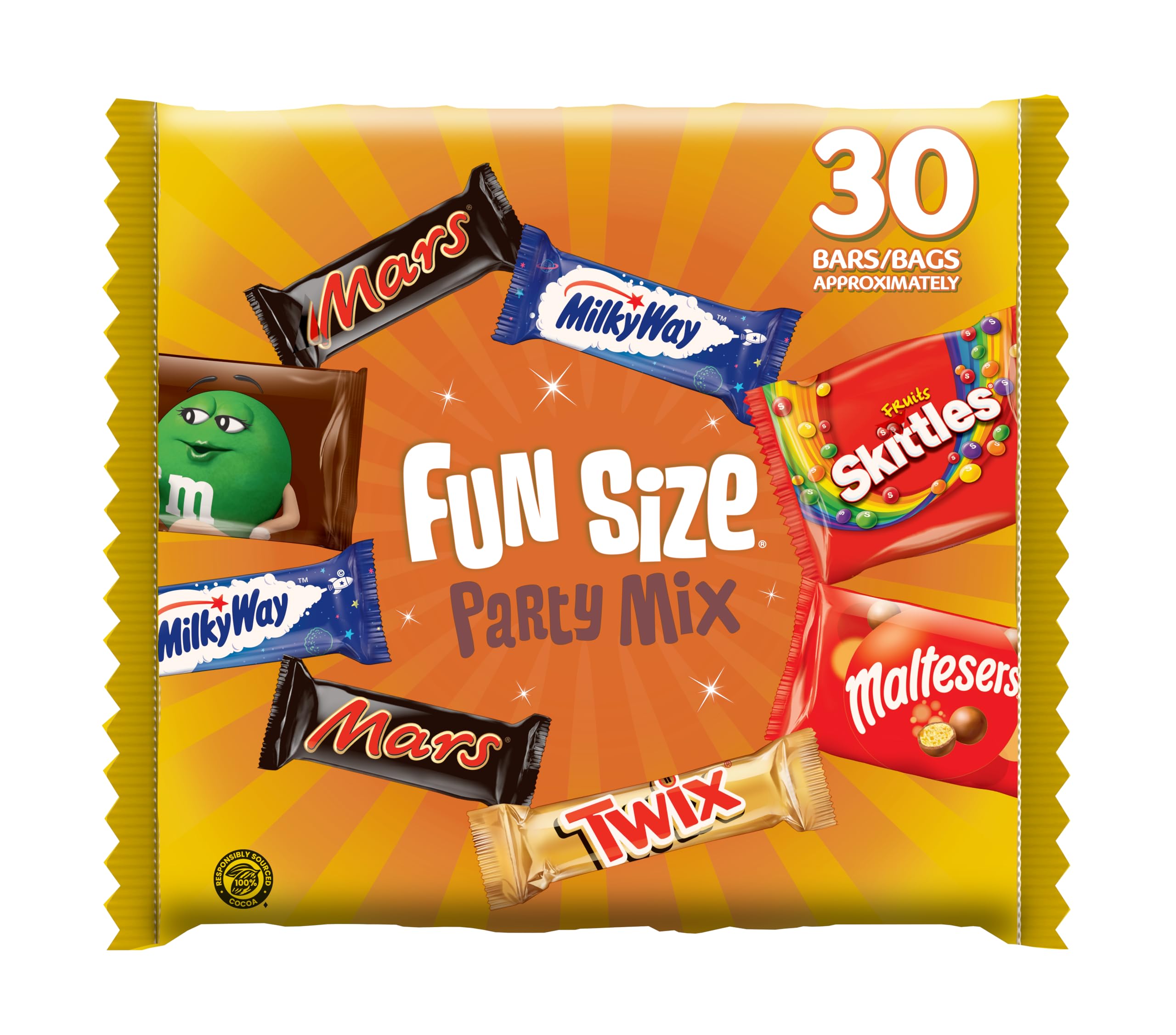 Mars Mixed Sweets Chocolate Variety Pack - 30 Fun Size Bags, 540g