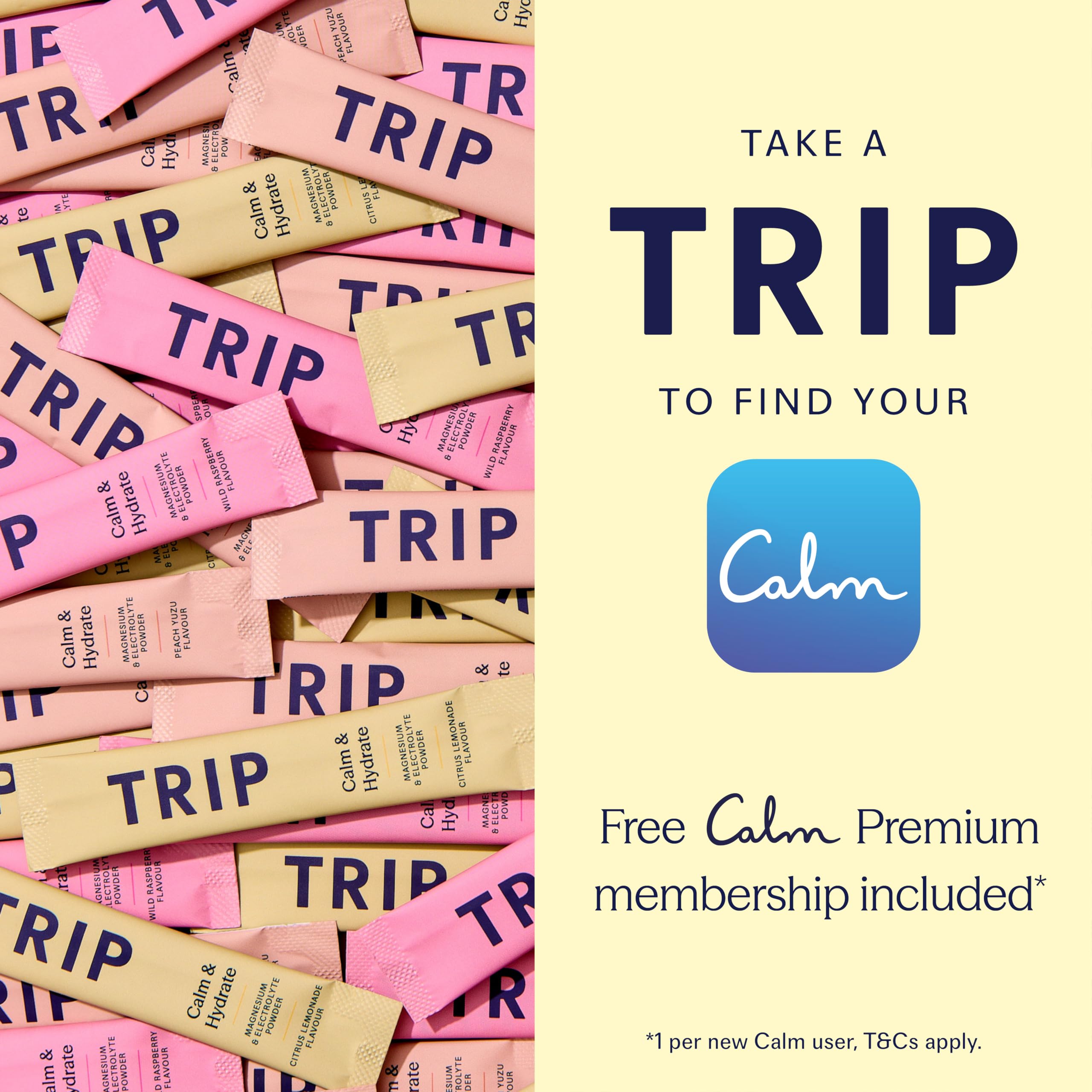 TRIP Calm & Hydrate Electrolyte + Magnesium Powder Citrus Lemonade | On-The-Go Sachets 6