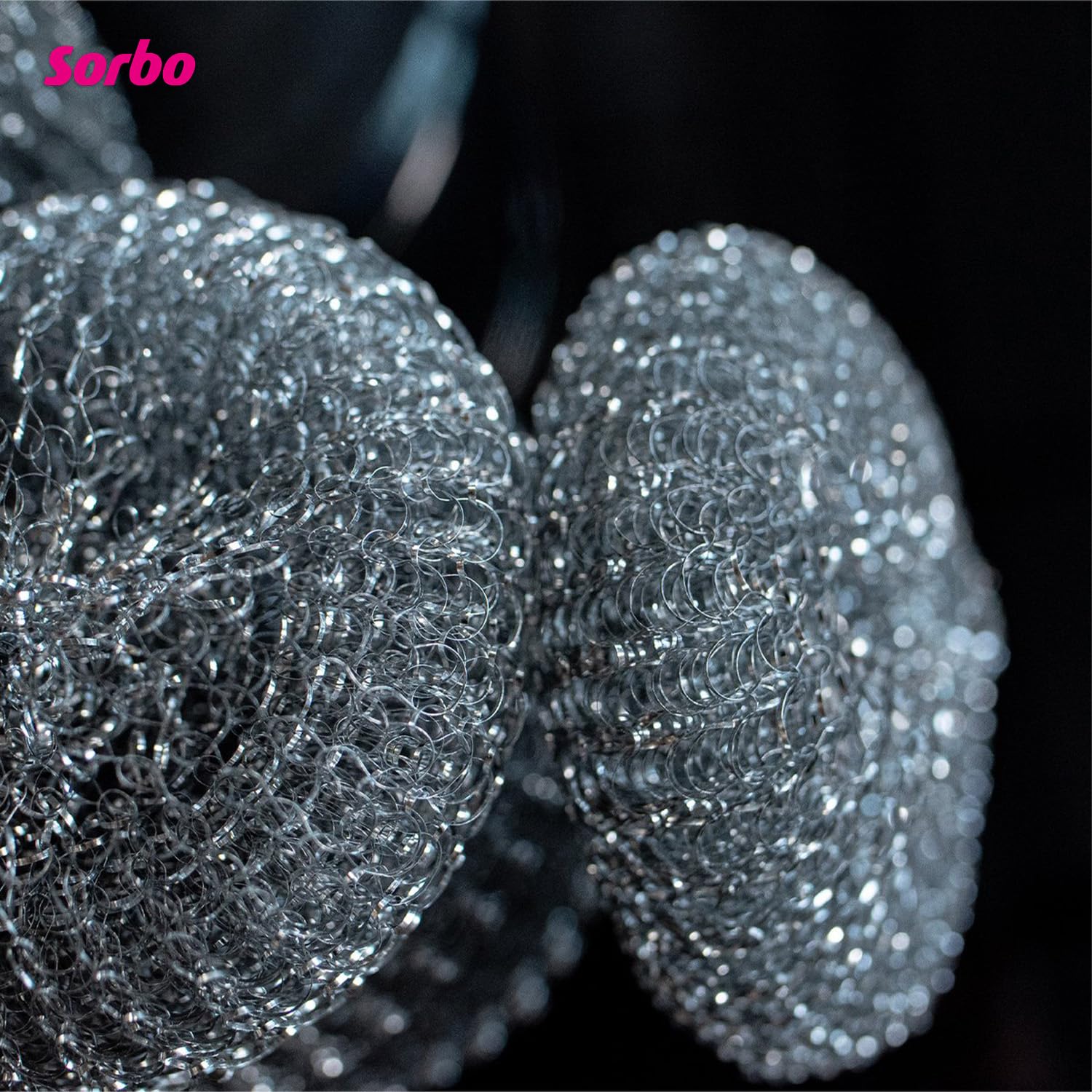 Sorbo Metal Pan Scourers - Heavy-Duty Steel Wool Pads for Tough Grease | 4 Pack 7