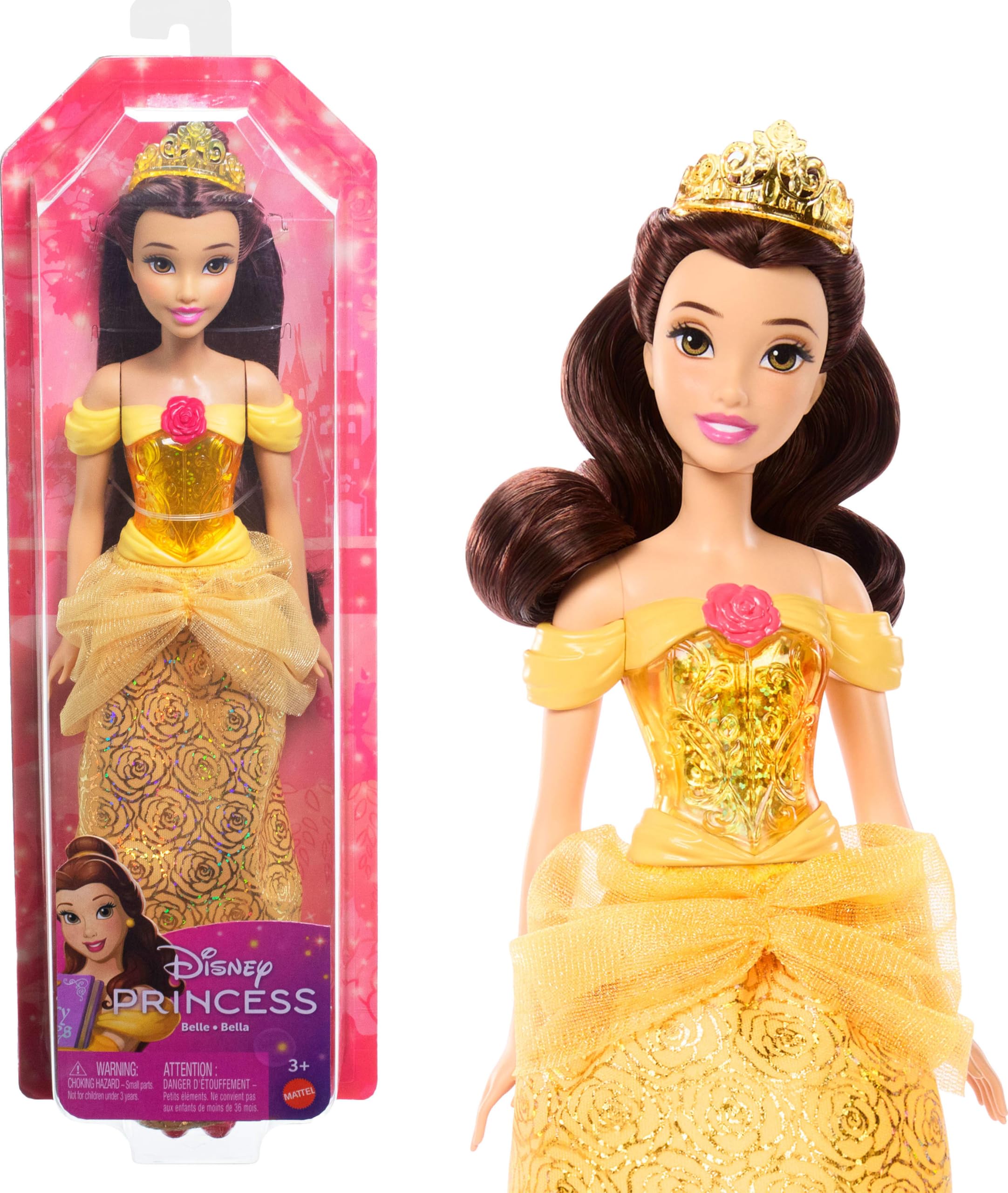 Disney Princess Belle, bewegliche Modepuppe – funkelndes, vom Film inspiriertes Outfit und Accessoires 7