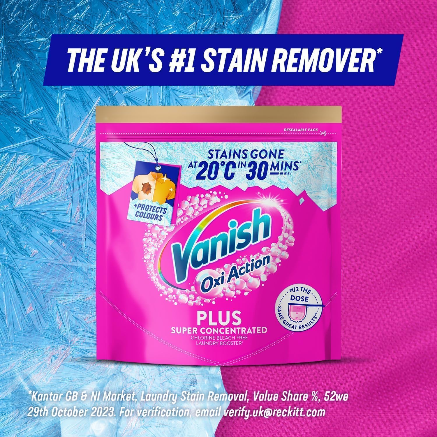 Vanish Gold Oxi Action Powder Plus Stain Remover for Colours - Super Concentrated 500g 5