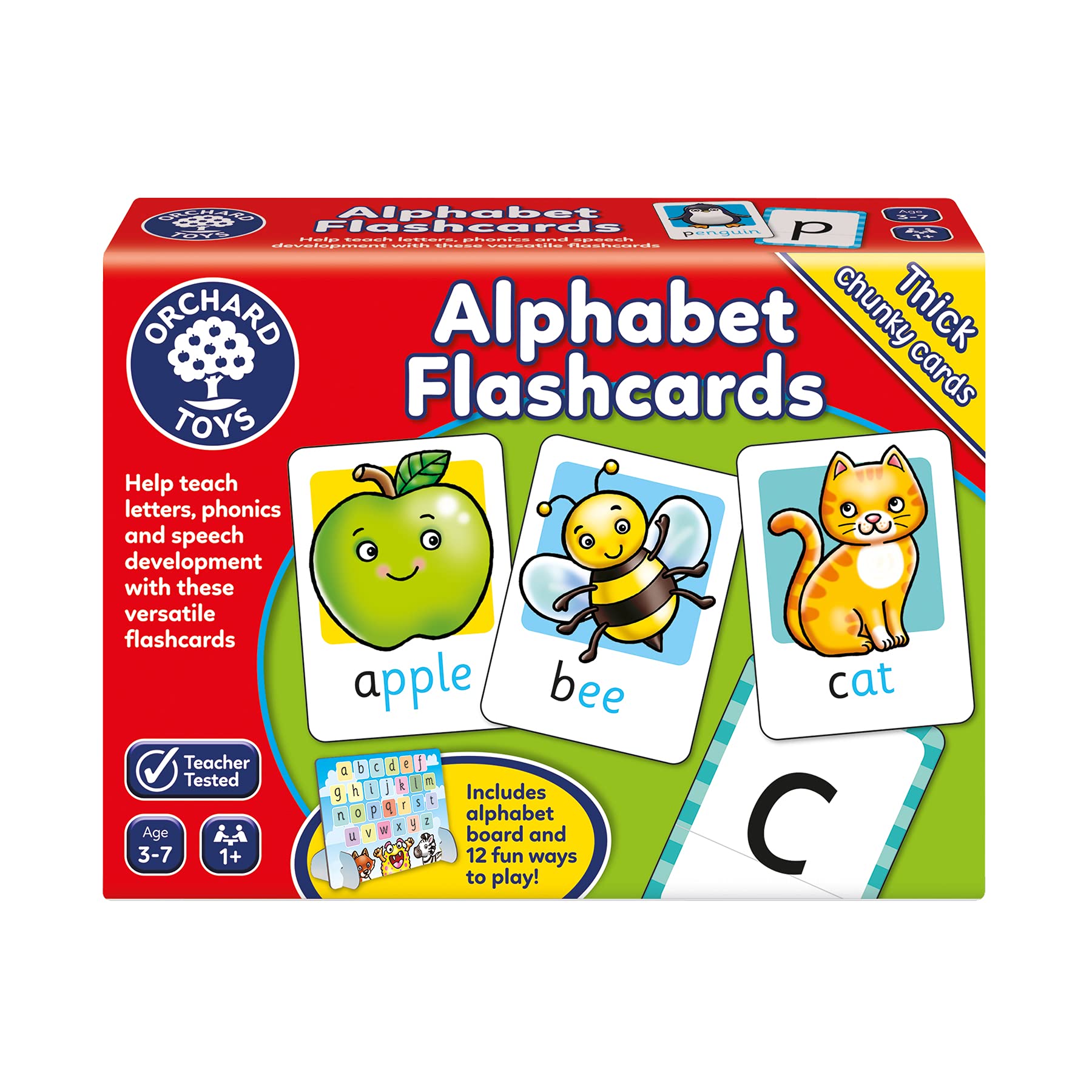 Orchard Toys Alphabet Flashcards - Ages 3-7 | Wipe Clean Cards | Language Skills