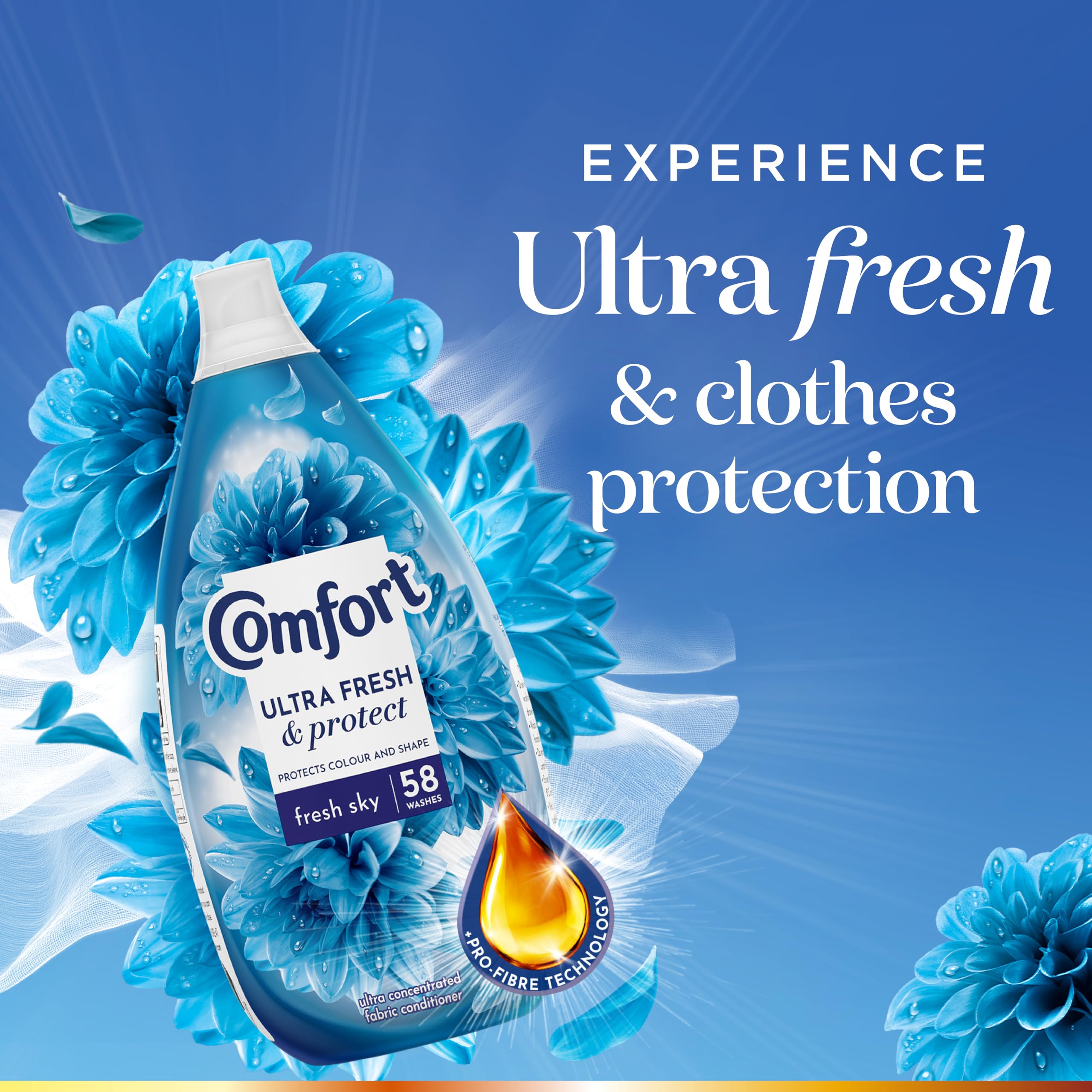 Comfort Ultra Fresh &amp; Protect Fresh Sky Weichspüler - Flüssiger Weichspüler 5