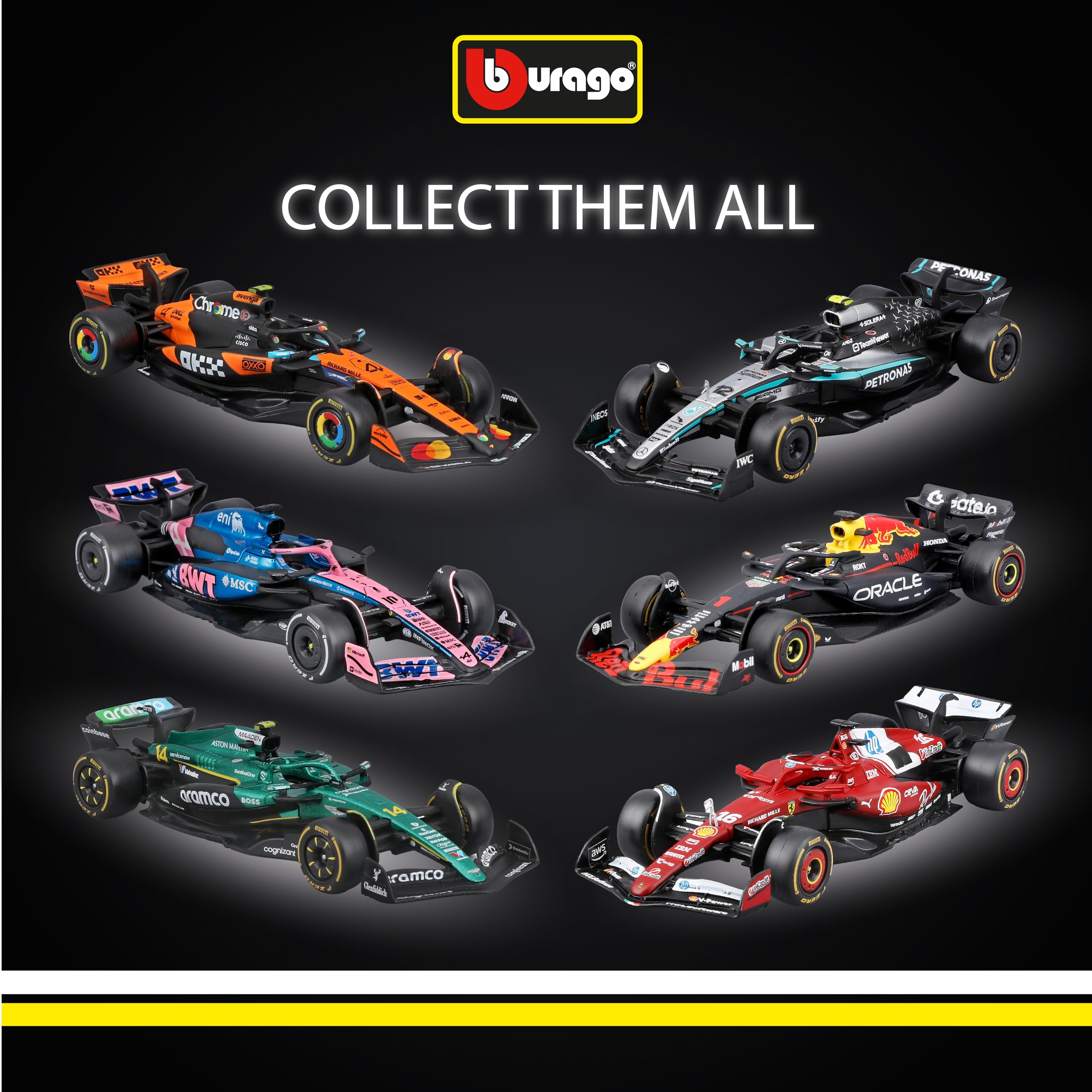 Bburago F1 Mercedes-AMG F1 W16 2025 #12 Antonelli Diecast Car | 1:64 Scale Metal Model 6