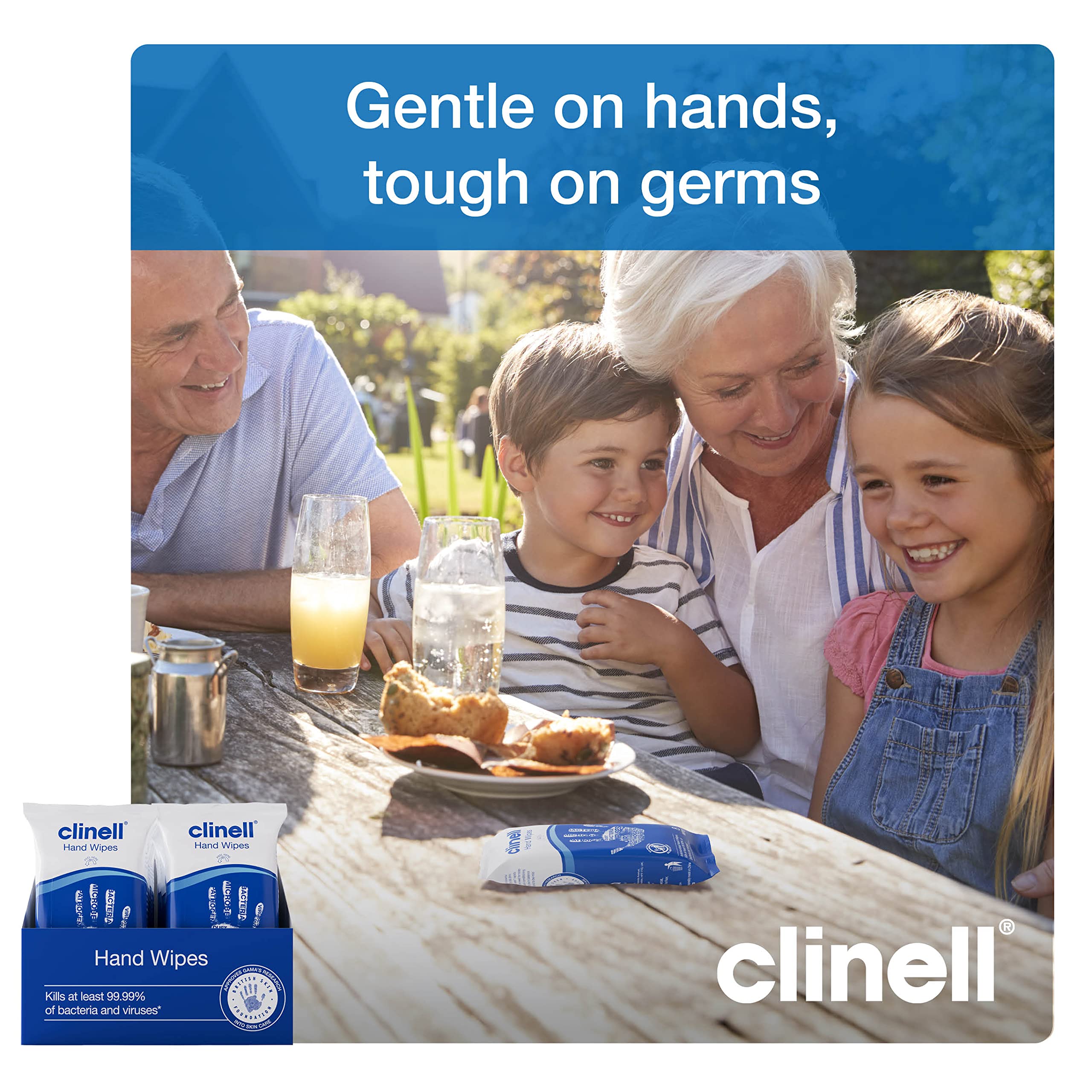 Clinell Antimicrobial Hand Wipes - Kills 99.999% Bacteria | Travel Size | 20 Packs of 8 Wipes 4