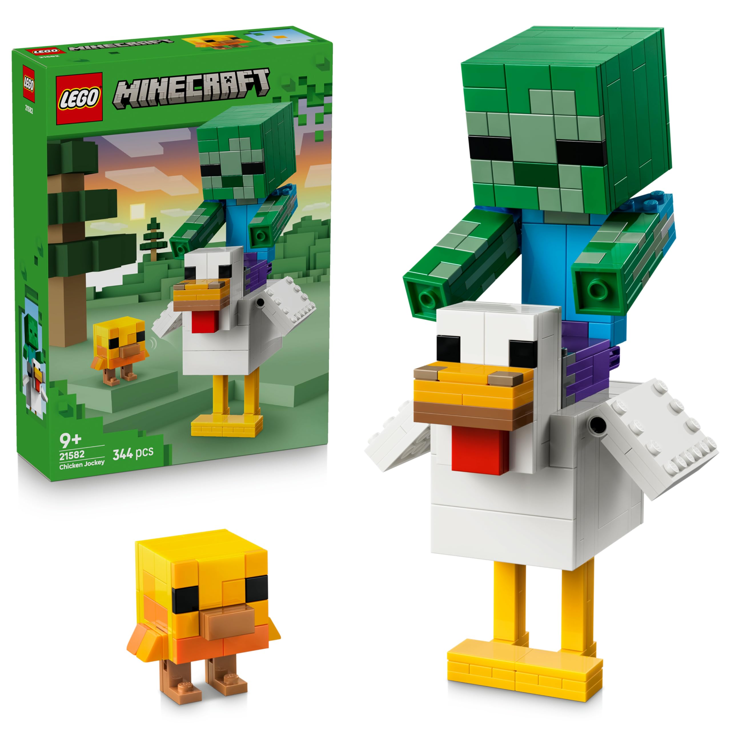 LEGO Minecraft Chicken Jockey Building Set | 3 Figures | Ages 9+