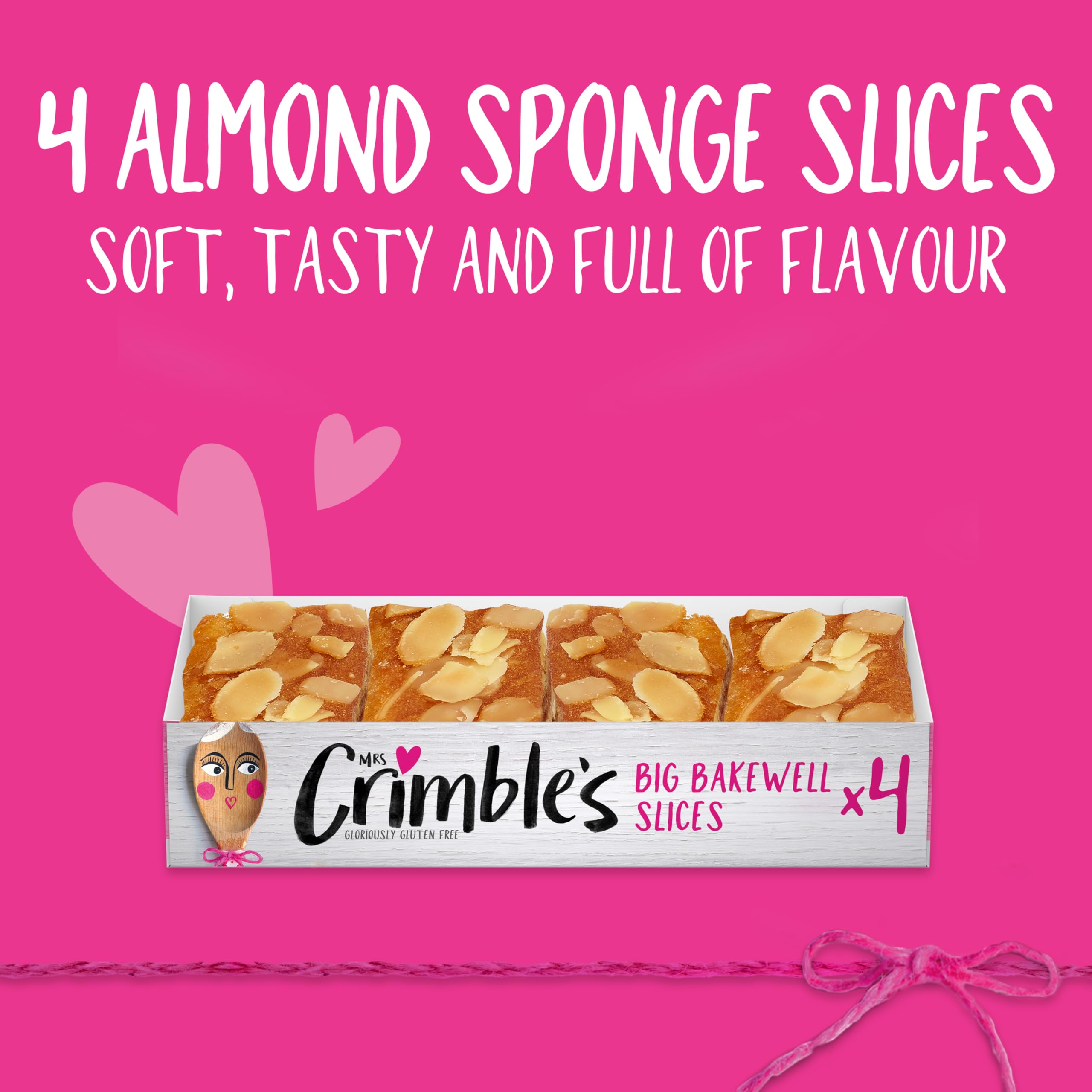 Mrs Crimbles Gluten Free Bakewell Slices - 12 Pack (3x4) | Wheat Free, Vegetarian | 600g 3