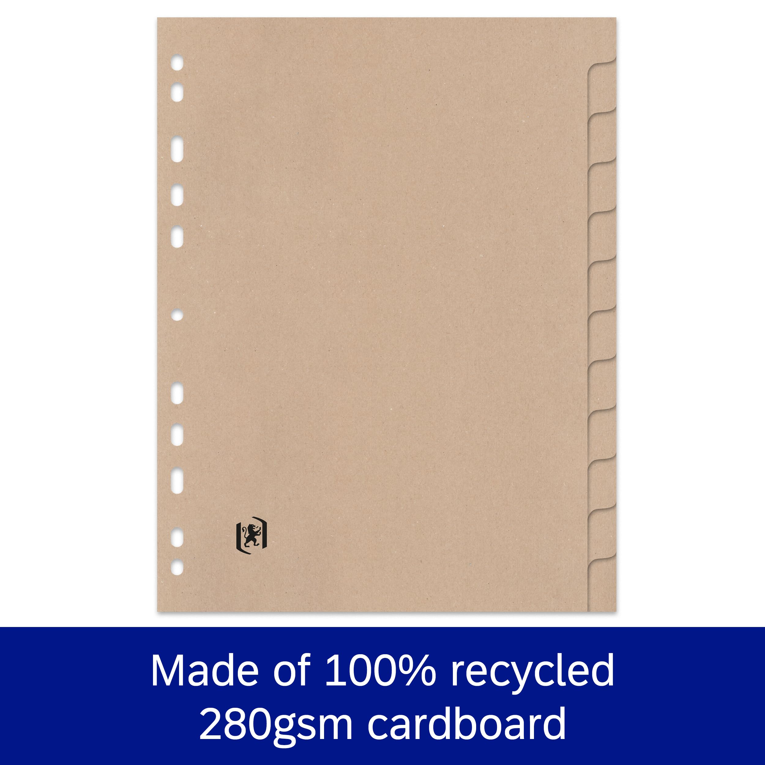 Oxford Touareg A4 Binder Dividers - 12 Tabs, Recycled Cardboard, Beige Kraft | Blue Angel Certified 5