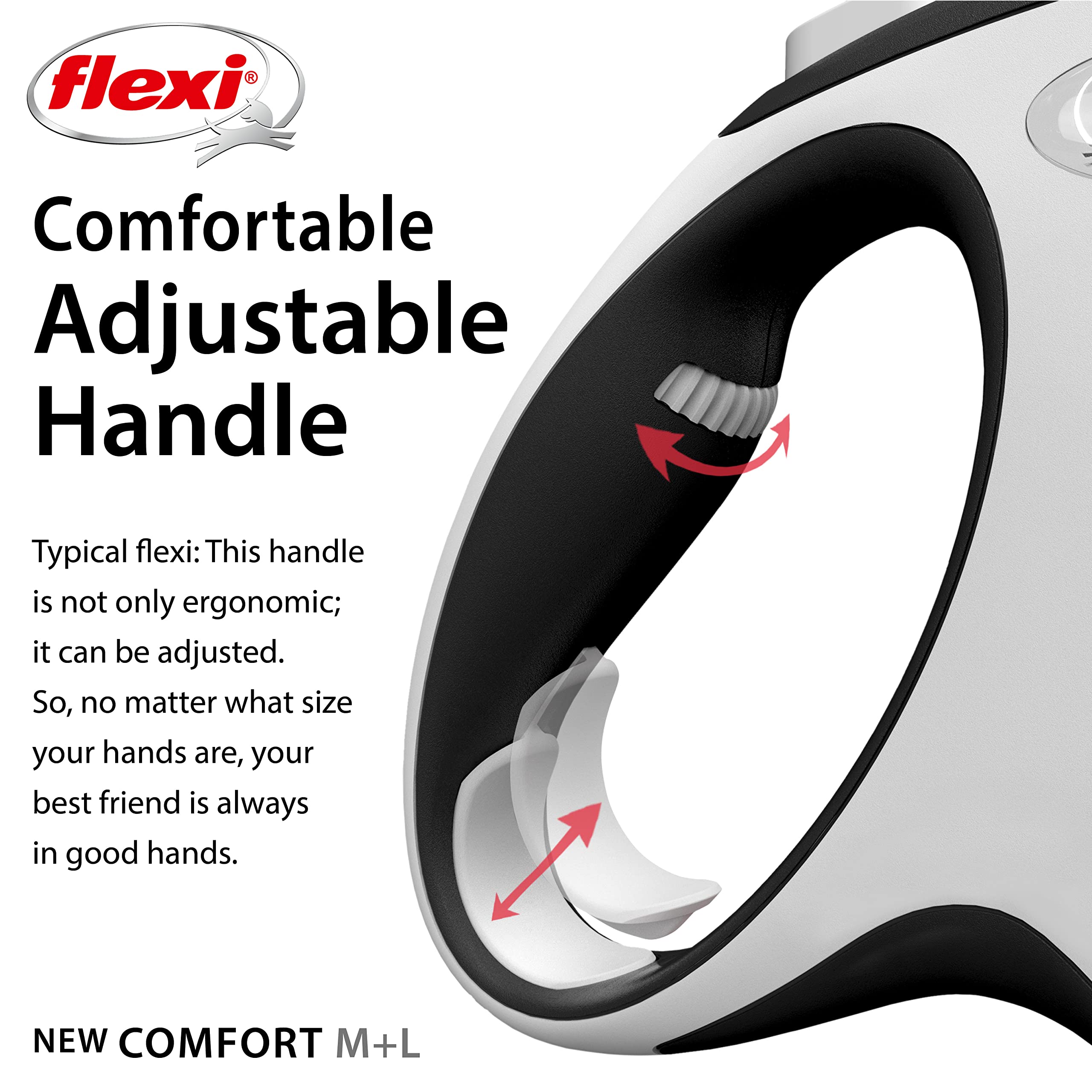 flexi New Comfort Tape Retractable Dog Lead - 5m | Up to 25kg | Black 3