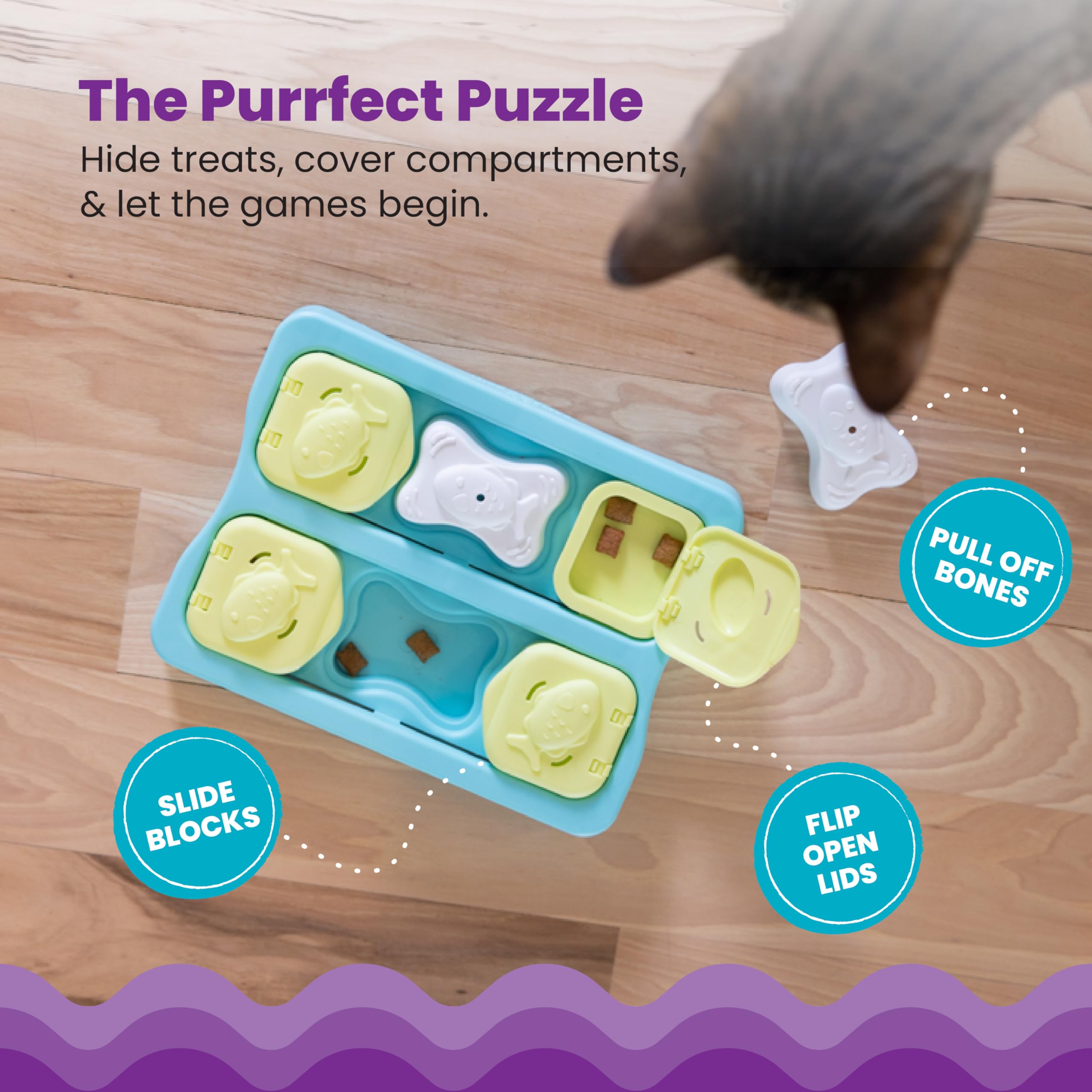 Catstages Kitty Cube Treat Puzzle Toy - Adjustable Difficulty | Encourages Foraging | Holds Up to 1/3 Cup Kibble 3