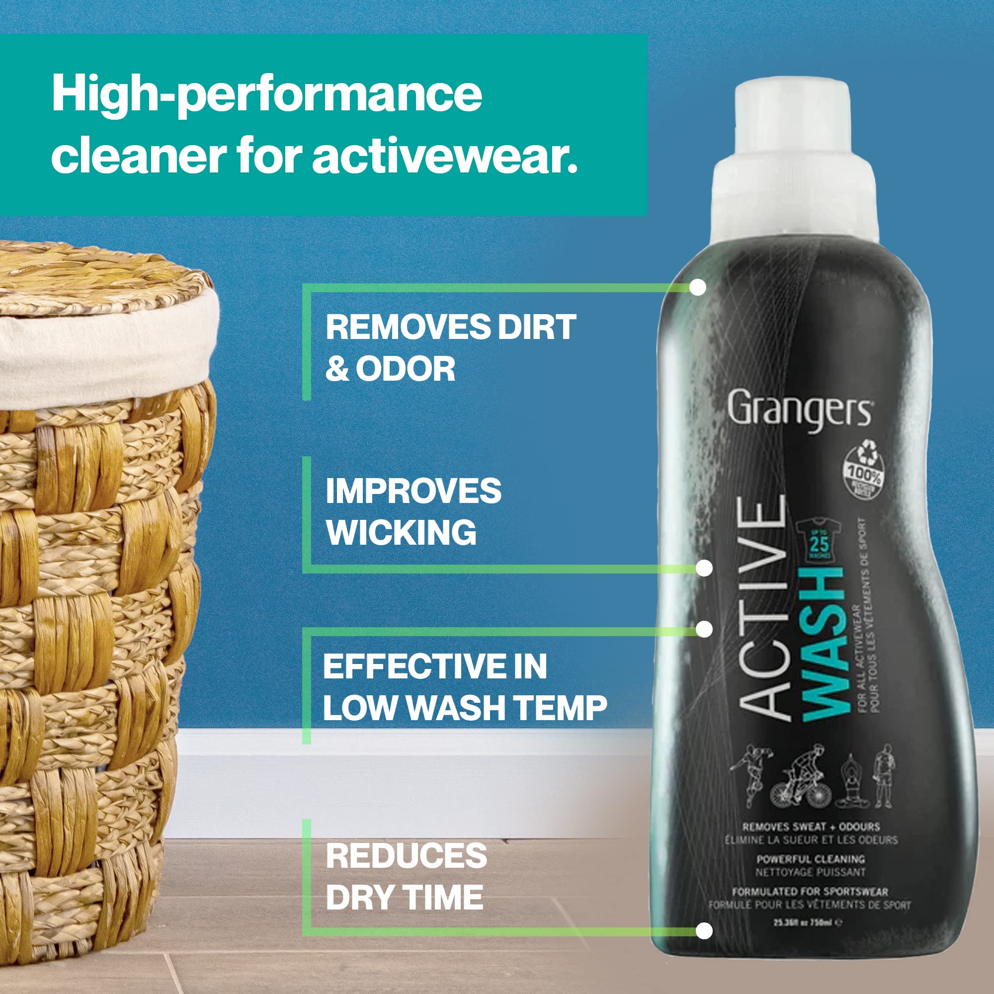 Granger's Active Wash - High-Performance Cleaning for Sportswear | 750ml 3