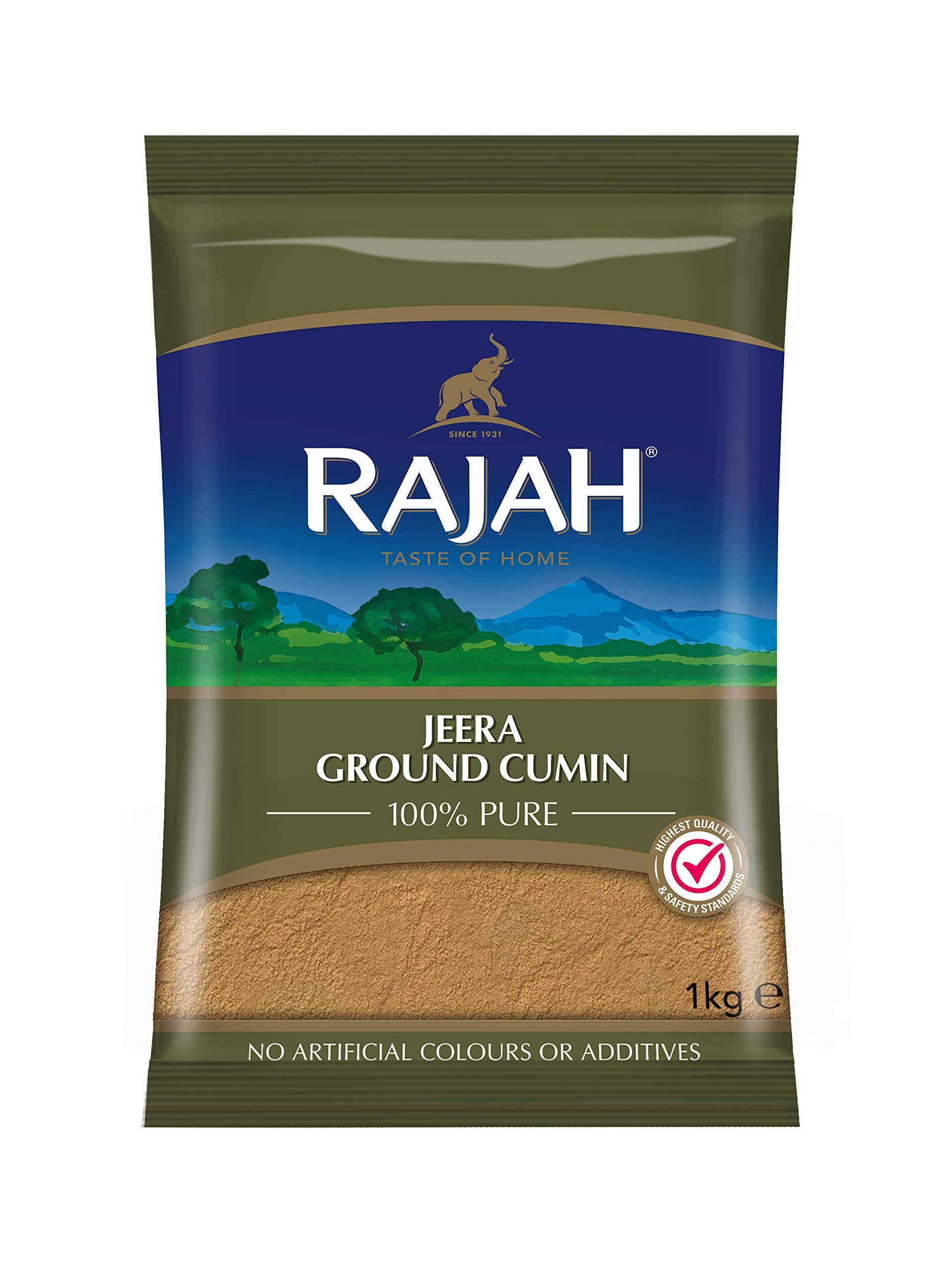 Rajah Ground Cumin Powder (Jeera) - 1kg Resealable Bag | 100% Pure & Vegetarian